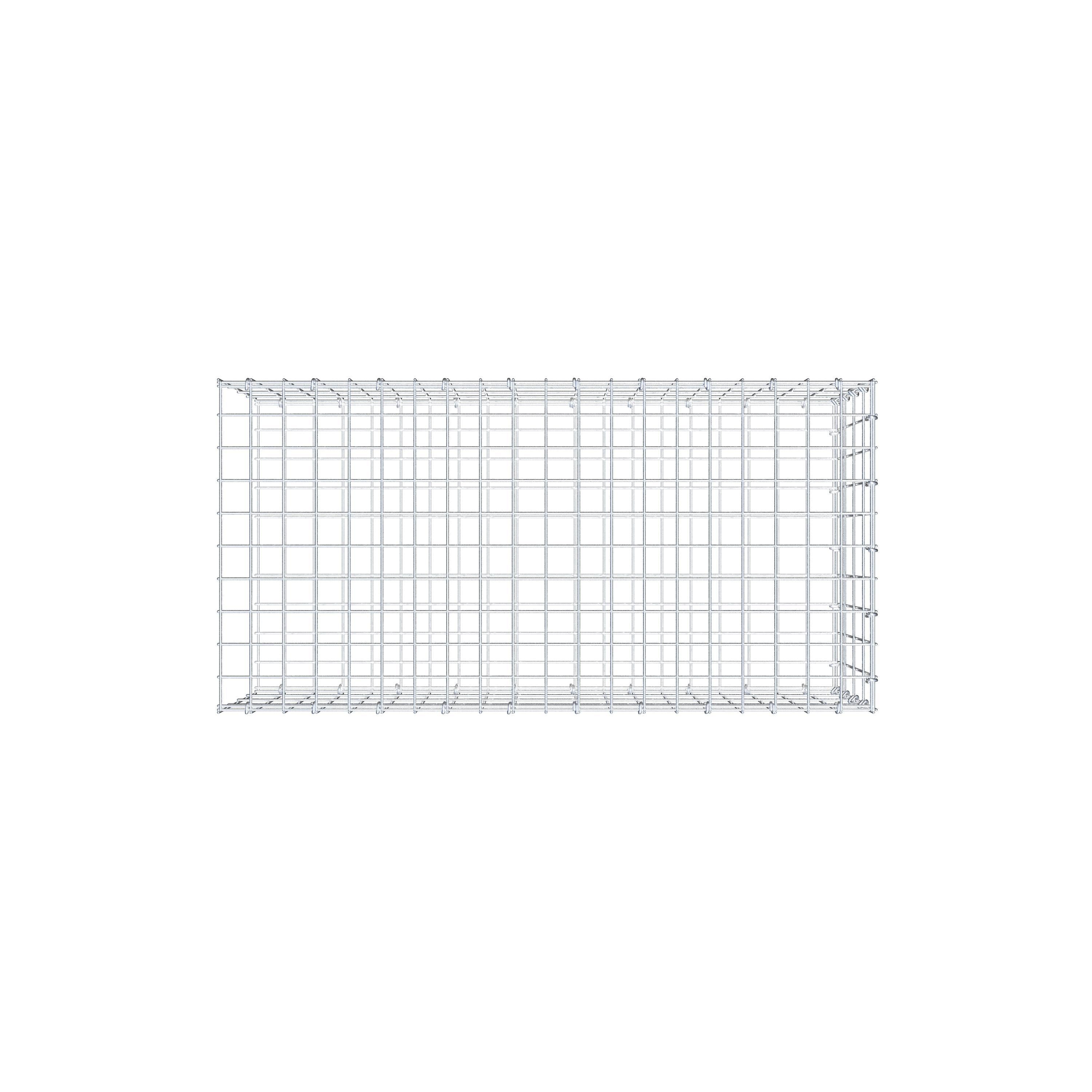 Opzetpaal type 2 100 cm x 40 cm x 50 cm, maaswijdte 5 cm x 10 cm, C-ring