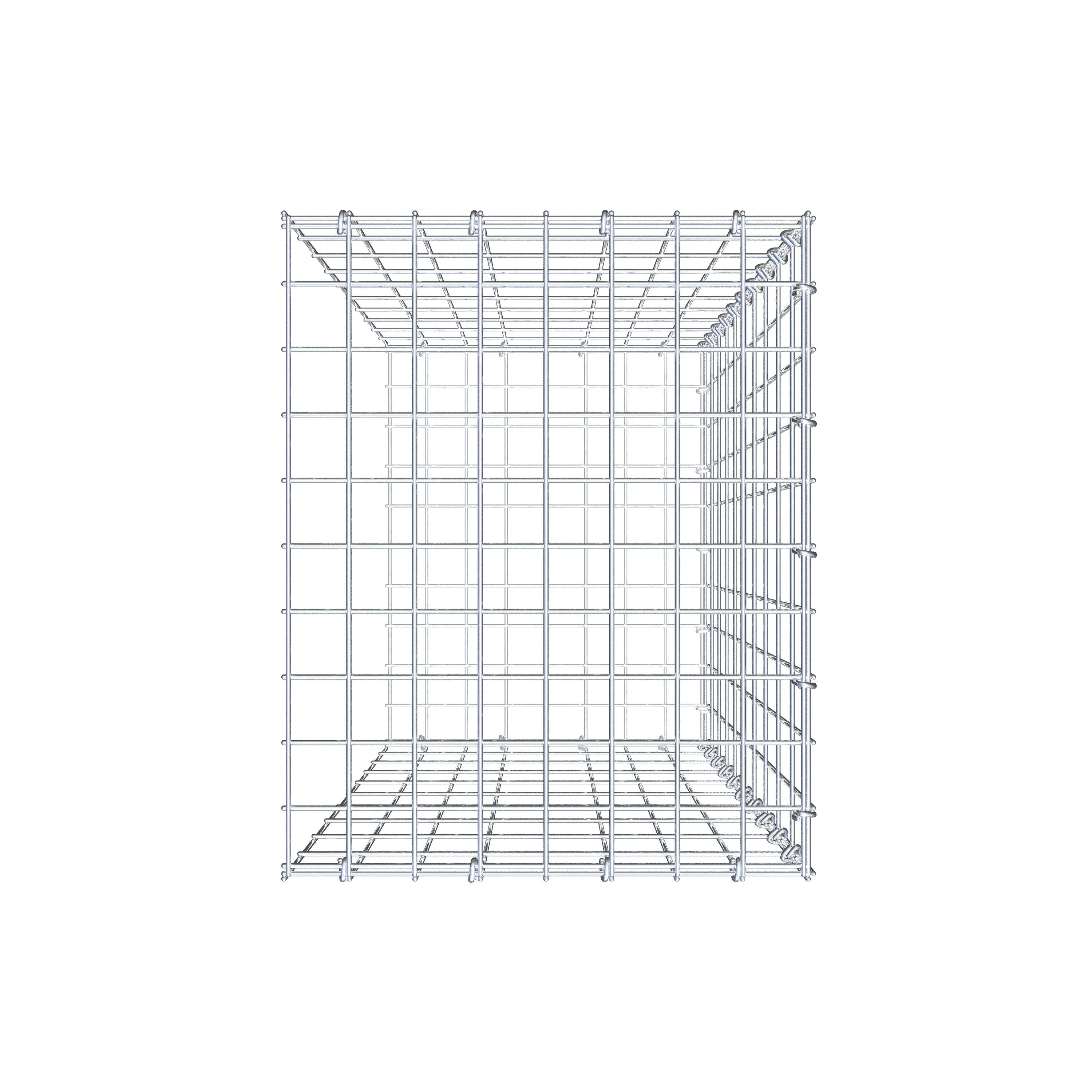 Opzetpaal type 2 100 cm x 40 cm x 50 cm, maaswijdte 5 cm x 10 cm, C-ring