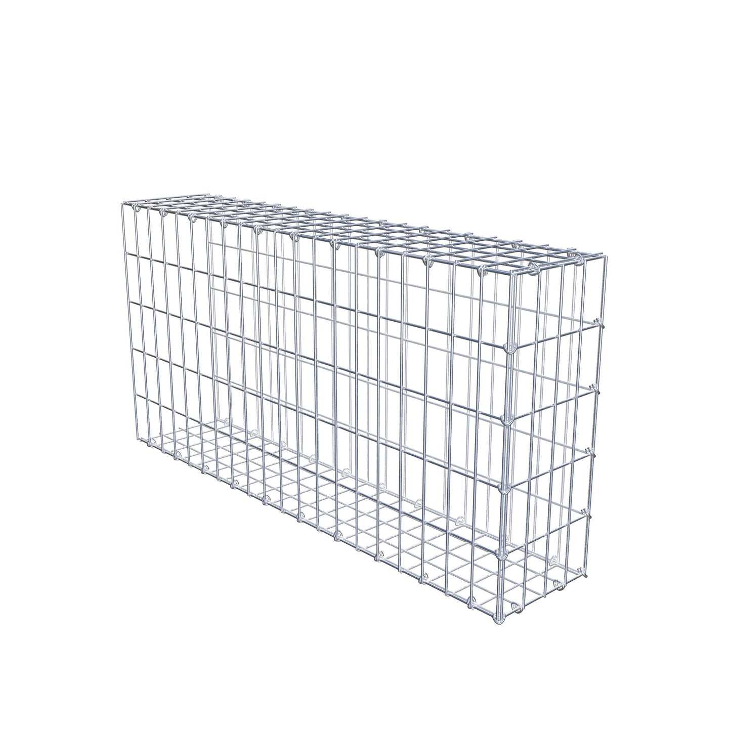 Monteret gabion type 2 100 cm x 50 cm x 20 cm, maskestørrelse 5 cm x 10 cm, C-ring