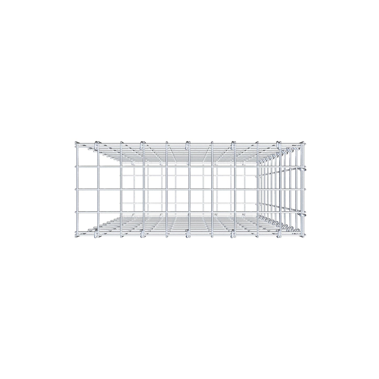 Monteret gabion type 2 100 cm x 50 cm x 20 cm, maskestørrelse 5 cm x 10 cm, C-ring