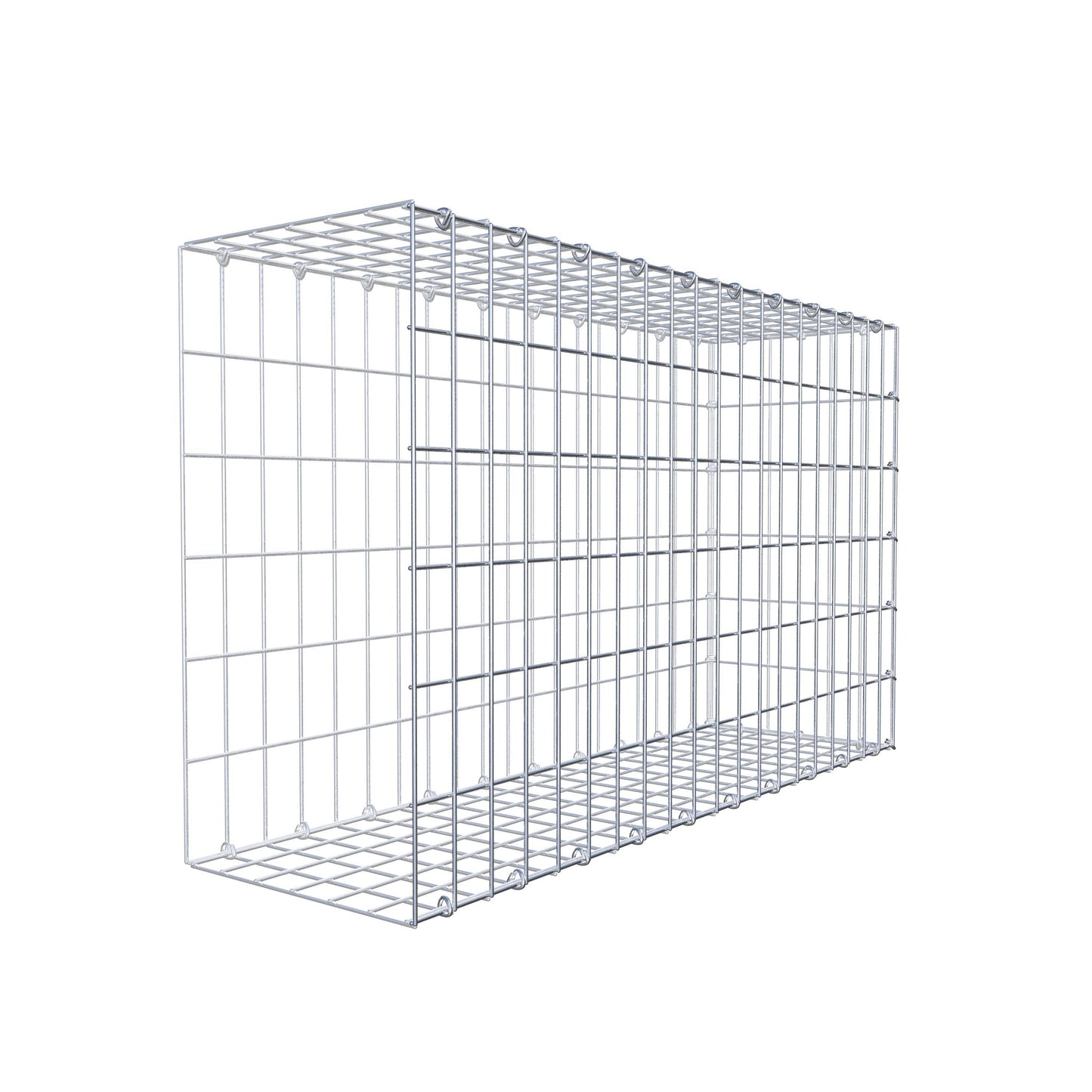 Monteret gabion type 2 100 cm x 60 cm x 30 cm, maskestørrelse 5 cm x 10 cm, C-ring