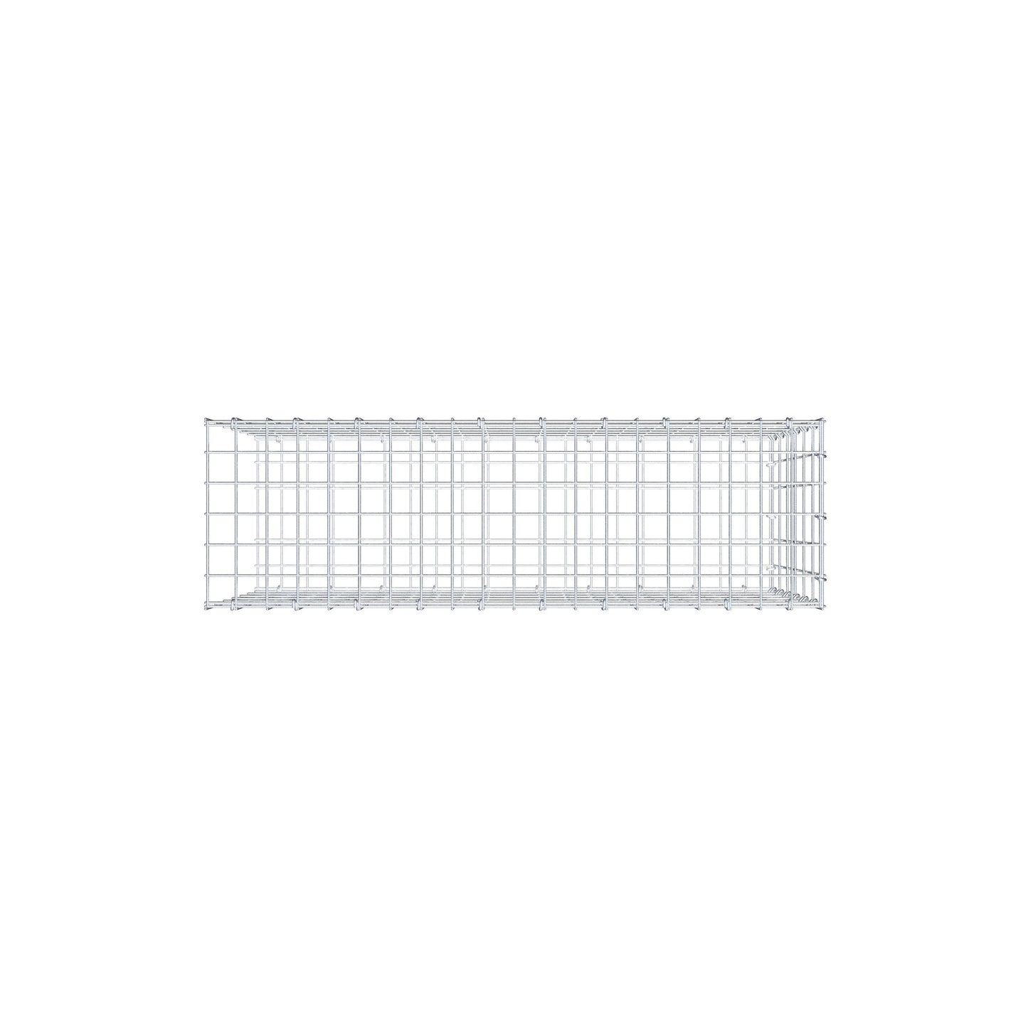 Monteret gabion type 2 100 cm x 60 cm x 30 cm, maskestørrelse 5 cm x 10 cm, C-ring