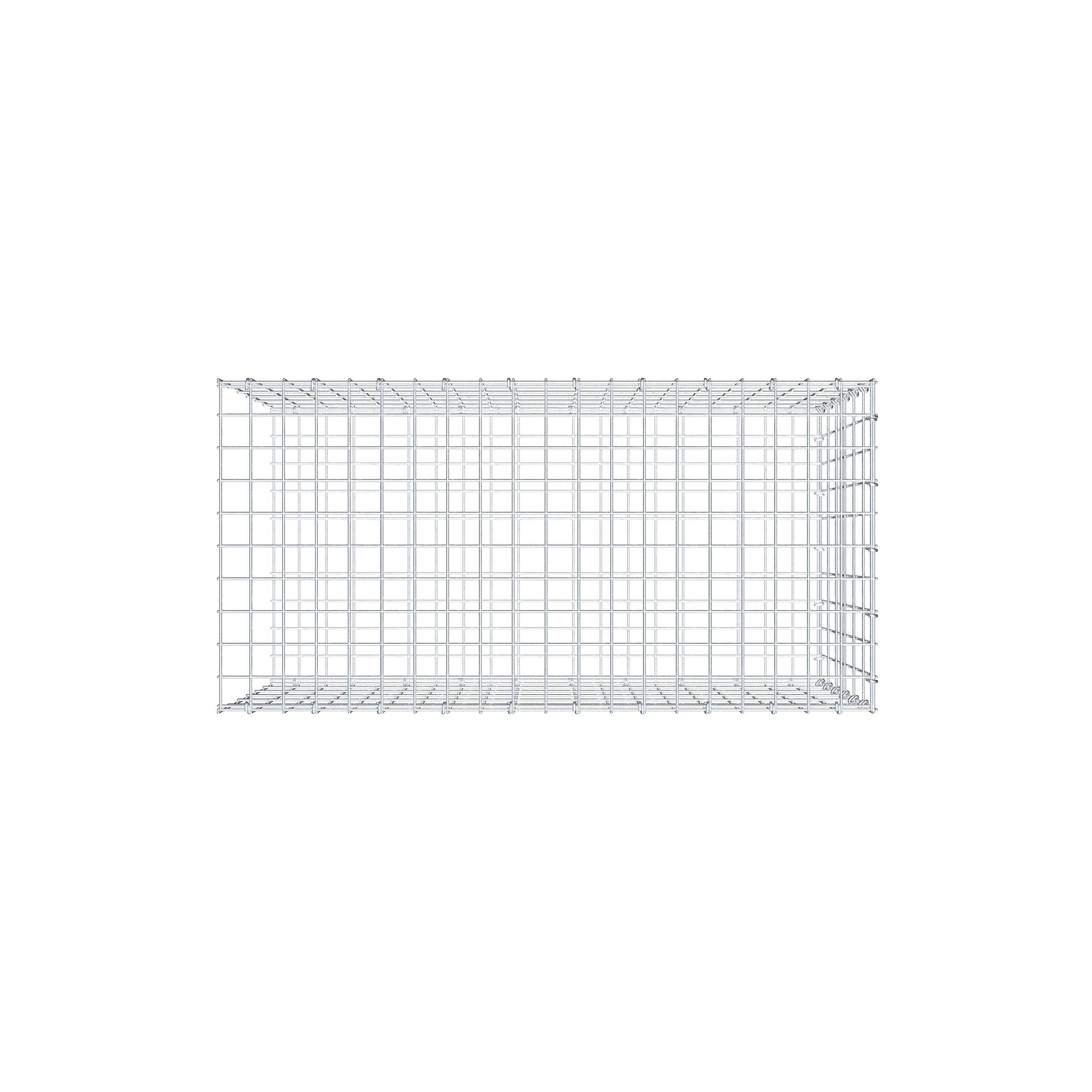 Mounted gabion type 2 100 cm x 60 cm x 50 cm, mesh size 5 cm x 10 cm, C-ring