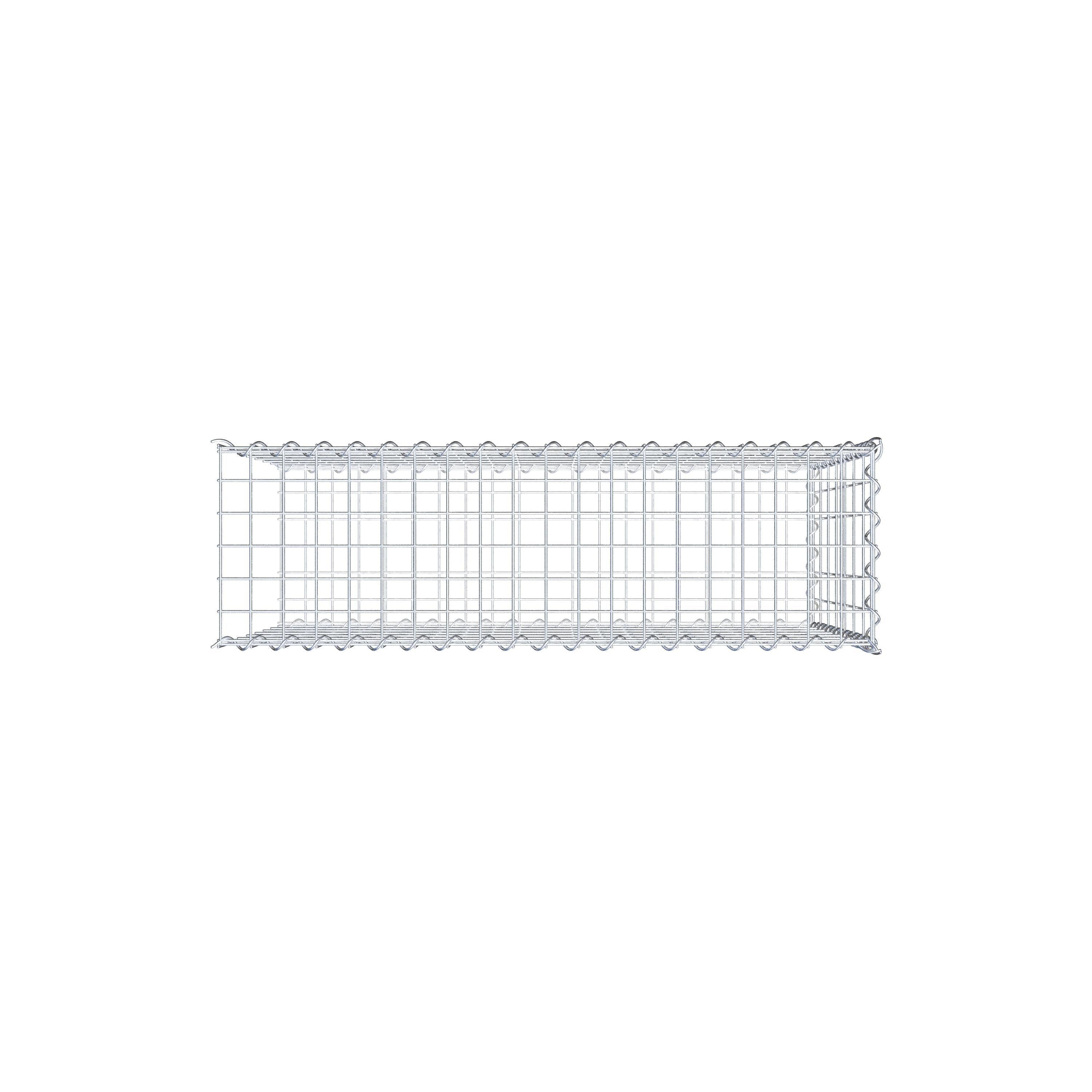 Opvokset gabion type 2 100 cm x 70 cm x 30 cm (L x H x D), maskestørrelse 5 cm x 10 cm, spiral