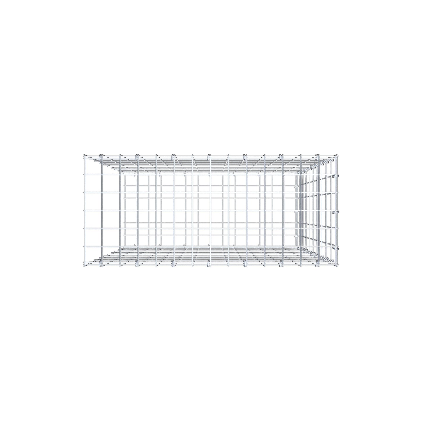 Anbaugabione Typ 2 100 cm x 70 cm x 30 cm, Maschenweite 5 cm x 10 cm, C-Ring