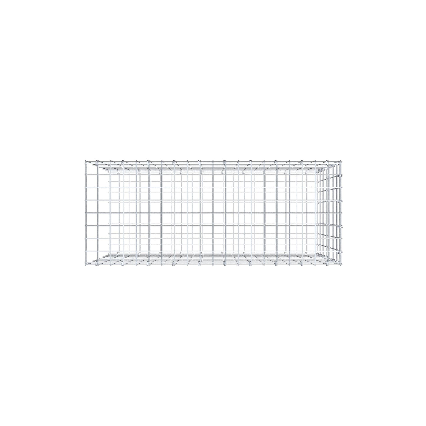 Monteret gabion type 2 100 cm x 70 cm x 40 cm, maskestørrelse 5 cm x 10 cm, C-ring