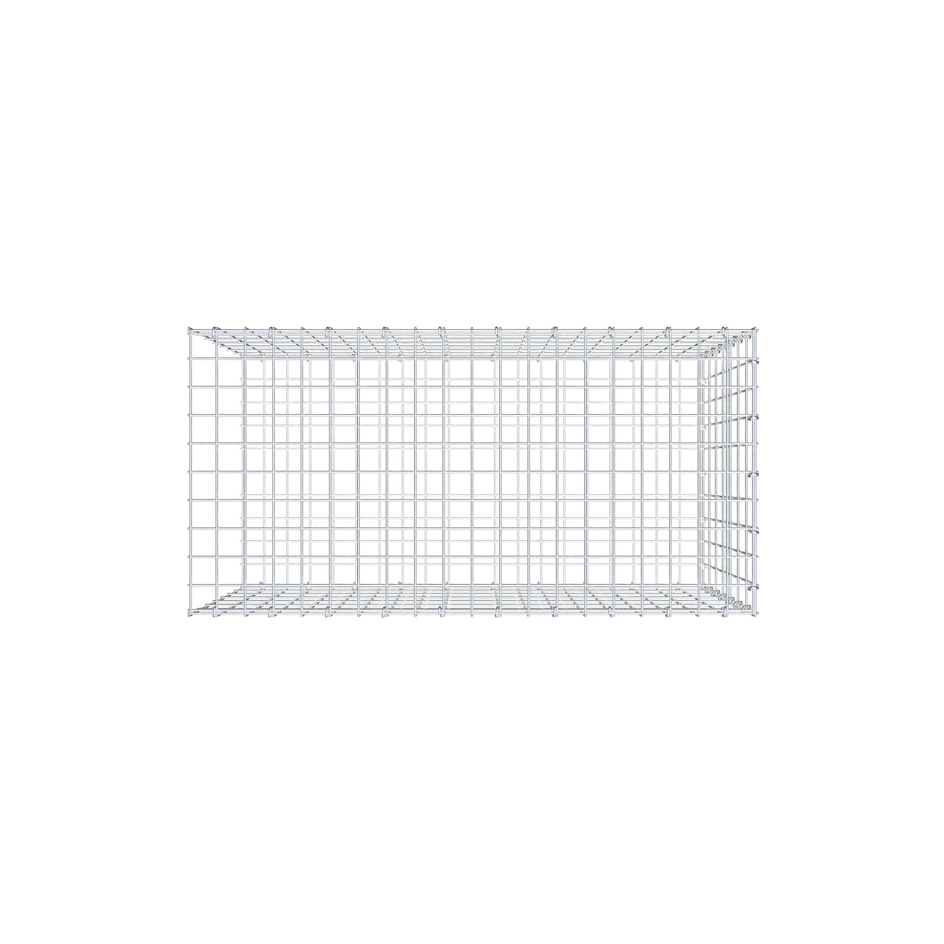 Mounted gabion type 2 100 cm x 70 cm x 50 cm, mesh size 5 cm x 10 cm, C-ring