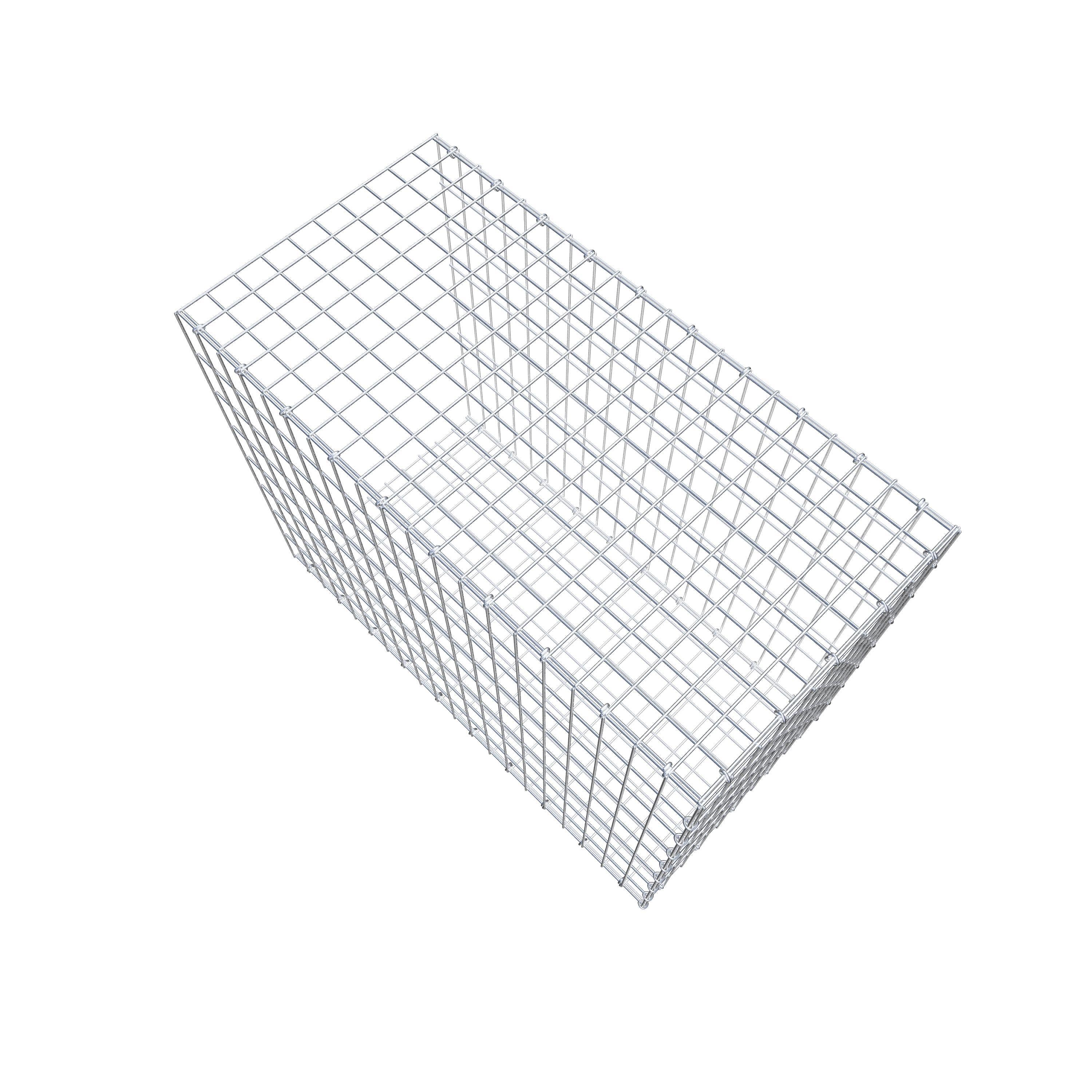 Monteret gabion type 2 100 cm x 80 cm x 50 cm, maskestørrelse 5 cm x 10 cm, C-ring