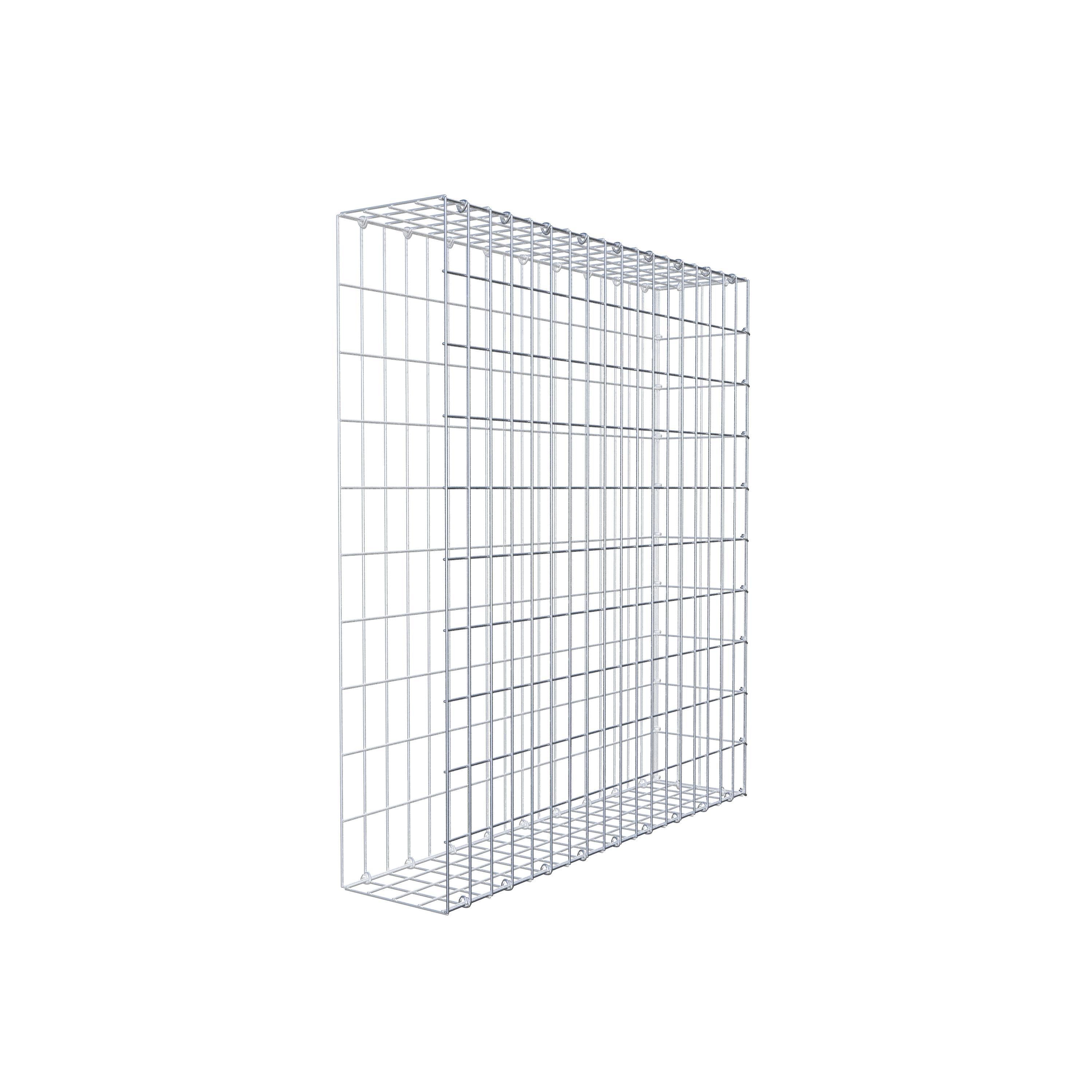 Mounted gabion type 2 100 cm x 90 cm x 20 cm, mesh size 5 cm x 10 cm, C-ring