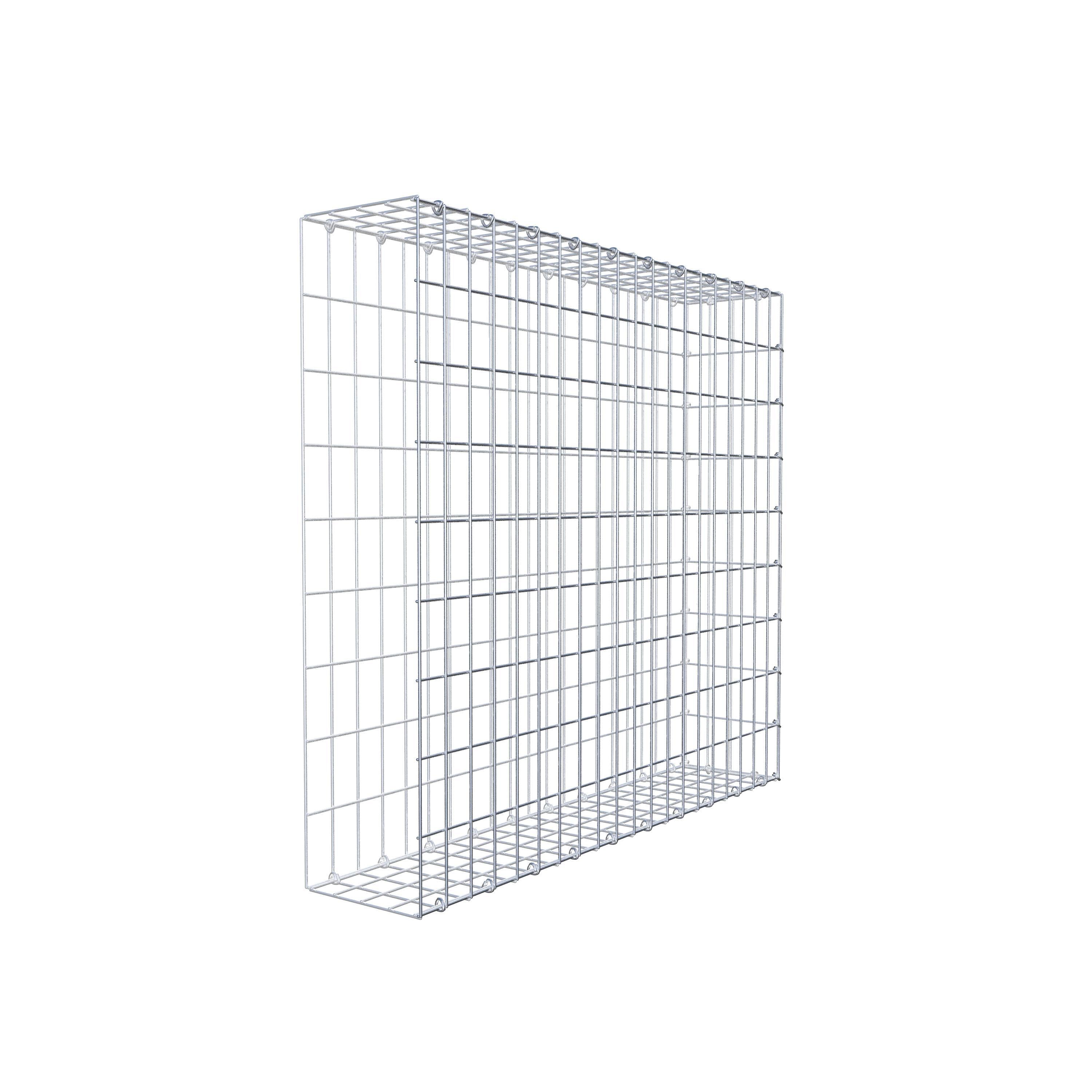 Mounted gabion type 2 100 cm x 90 cm x 20 cm, mesh size 5 cm x 10 cm, C-ring