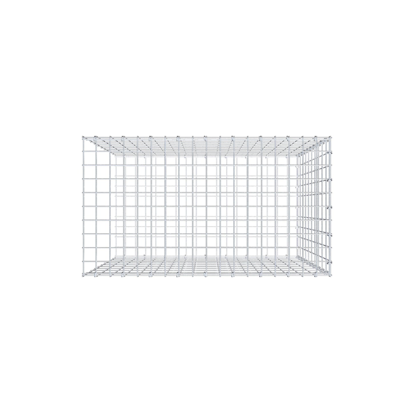 Monteret gabion type 2 100 cm x 90 cm x 50 cm, maskestørrelse 5 cm x 10 cm, C-ring