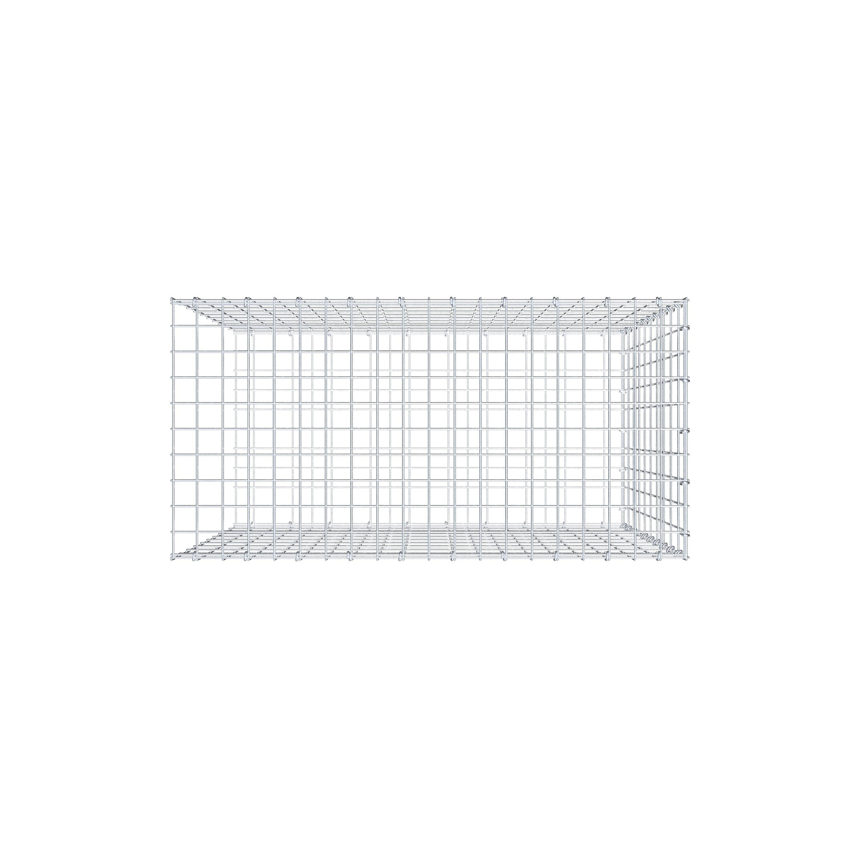 Mounted gabion type 2 100 cm x 100 cm x 50 cm, mesh size 5 cm x 10 cm, C-ring