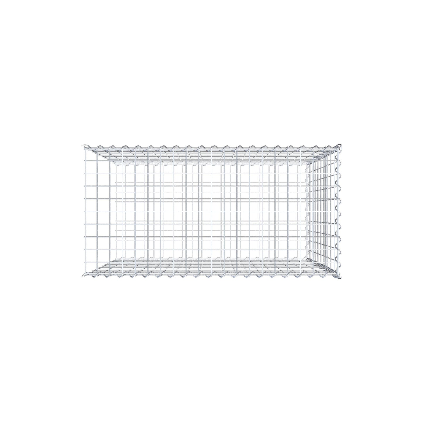 Grown-on gabion type 2 100 cm x 100 cm x 50 cm (L x H x D), mesh size 5 cm x 10 cm, spiral