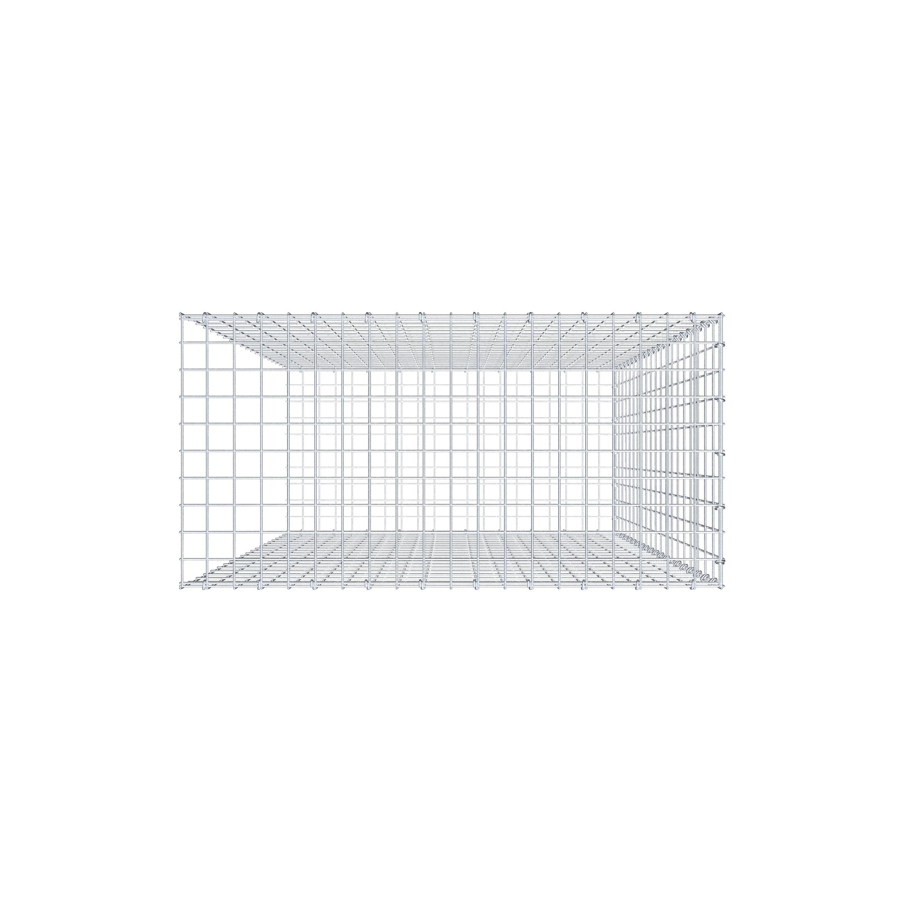 Schanskorf type 2 200 cm x 100 cm x 50 cm, maaswijdte 5 cm x 10 cm, C-ring