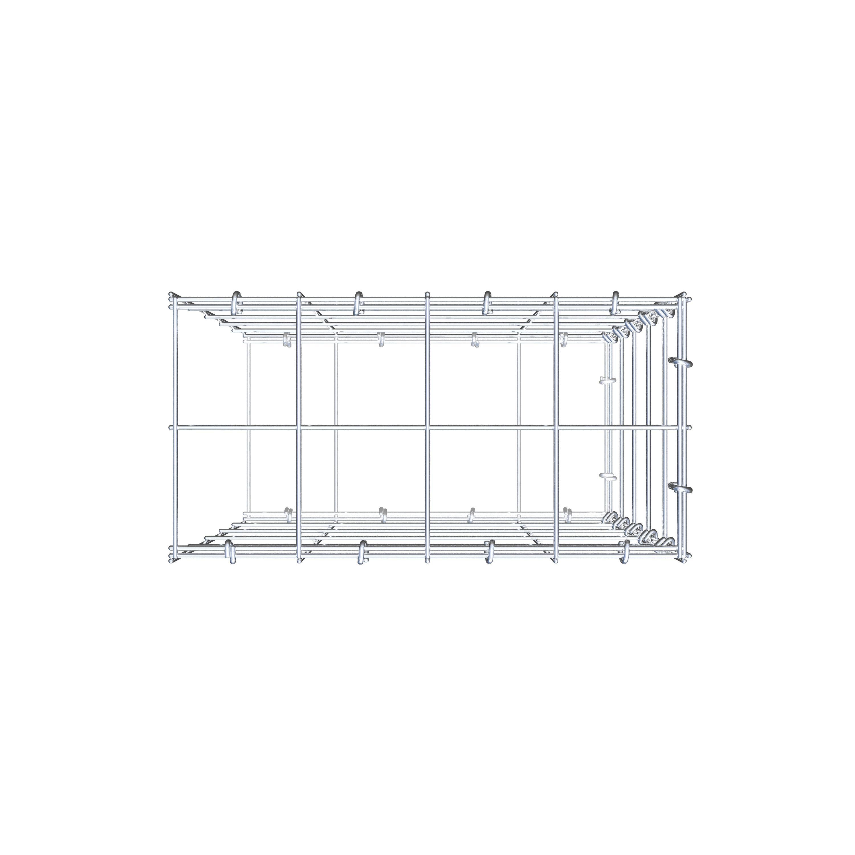 Schanskorf type 2 50 cm x 40 cm x 20 cm (L x H x D), maaswijdte 10 cm x 10 cm, C-ring