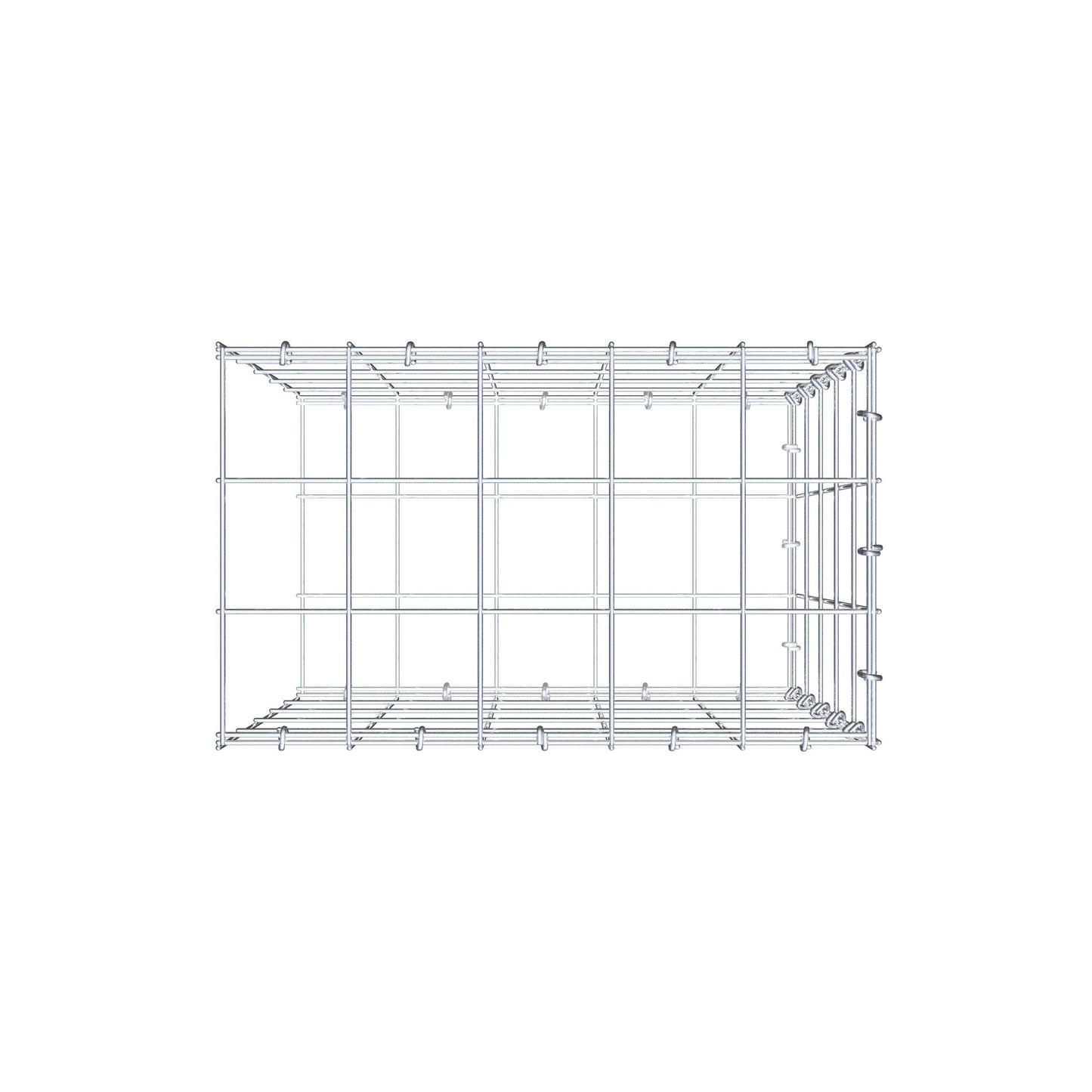 Gabbione aggiuntivo di tipo 2 50 cm x 50 cm x 30 cm (L x H x P), maglia 10 cm x 10 cm, anello a C