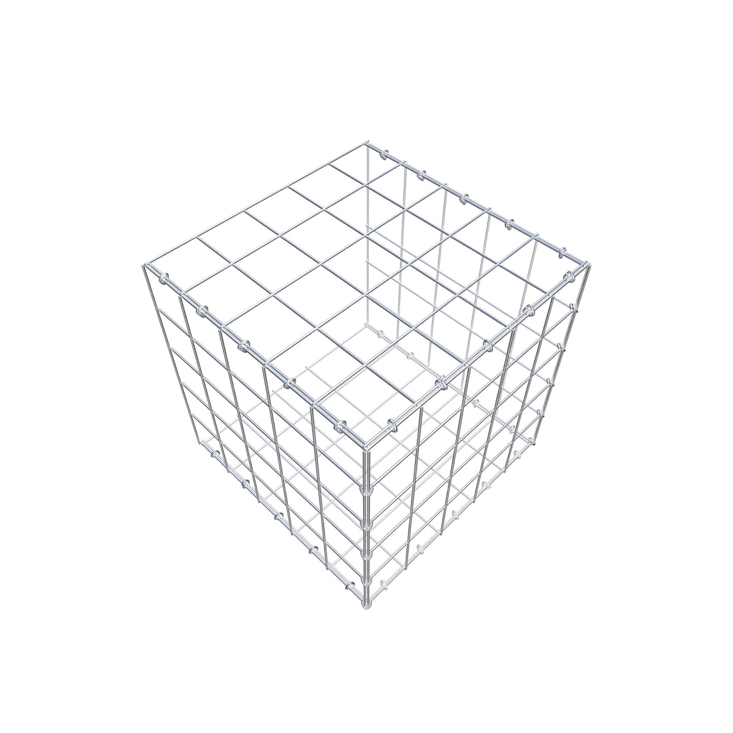 Opbouw schanskorf type 2 50 cm x 50 cm x 50 cm (L x H x D), maaswijdte 10 cm x 10 cm, C-ring