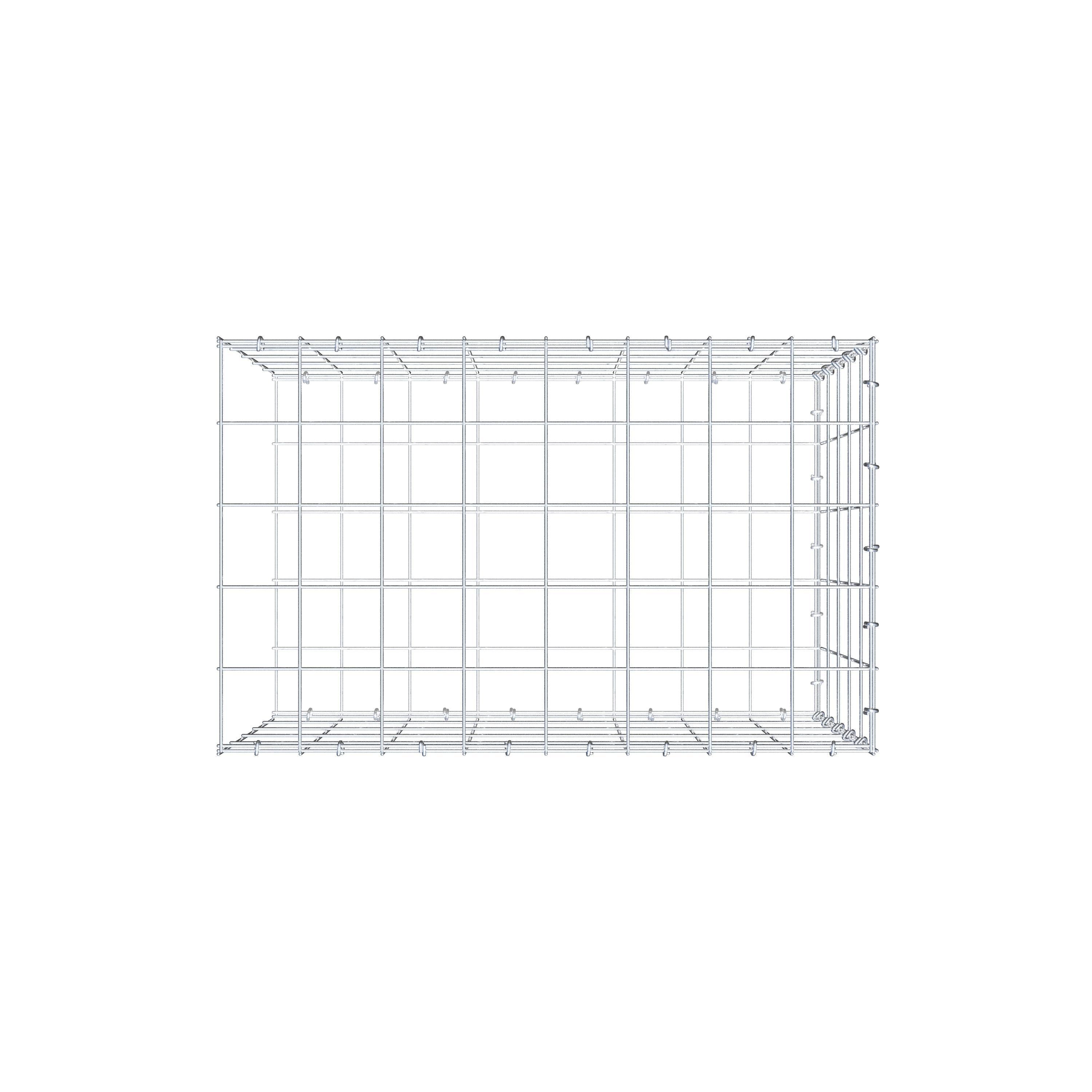 Monteret gabion type 2 80 cm x 50 cm x 50 cm (L x H x D), maskestørrelse 10 cm x 10 cm, C-ring