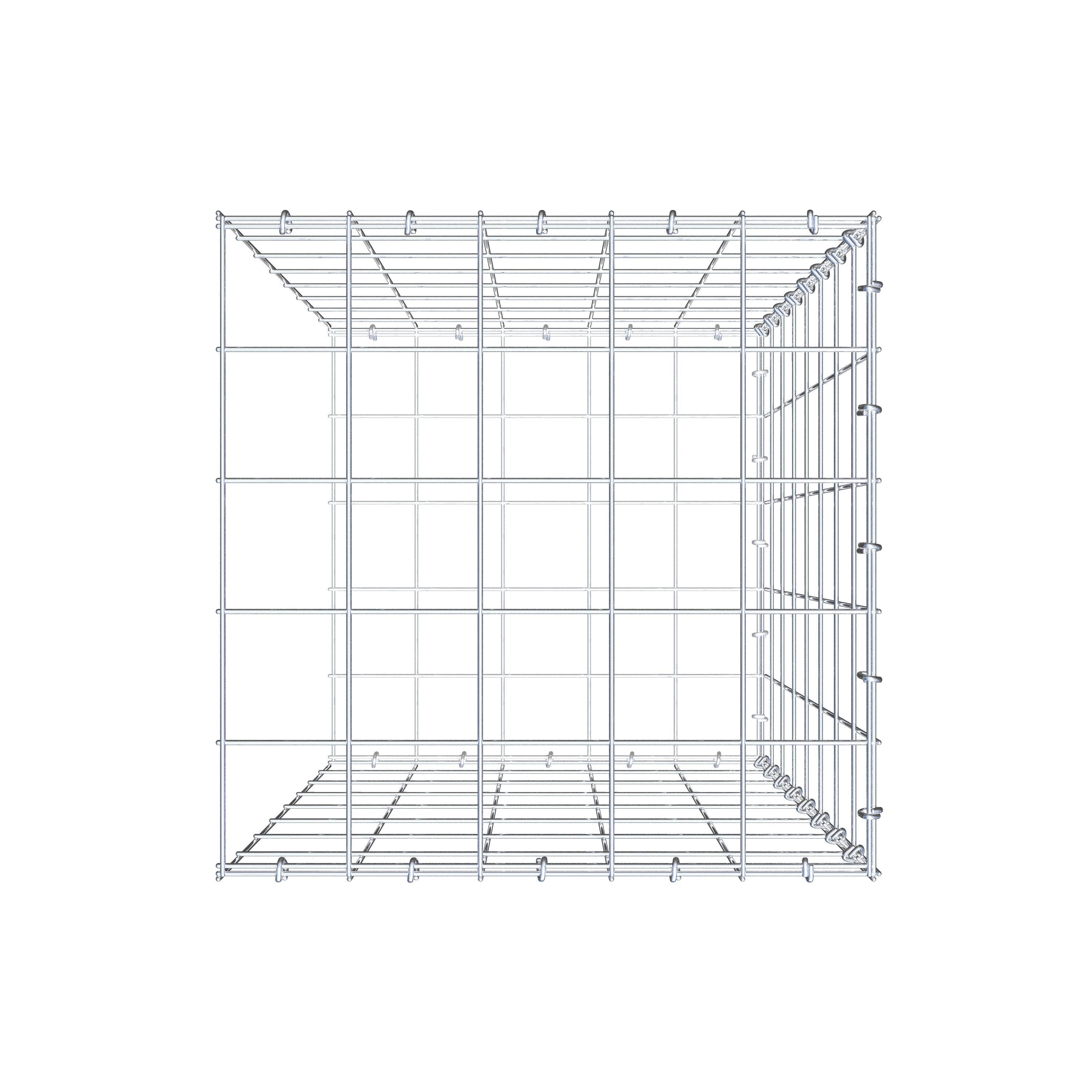 Monteret gabion type 2 80 cm x 50 cm x 50 cm (L x H x D), maskestørrelse 10 cm x 10 cm, C-ring