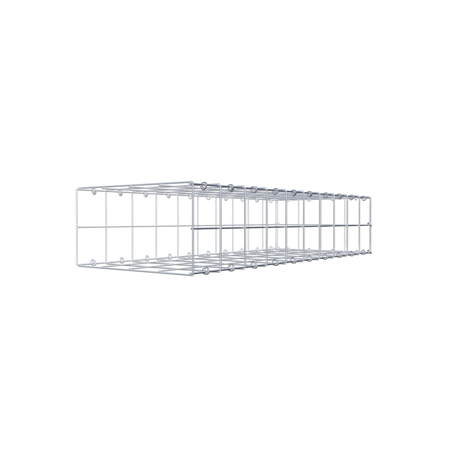 Mounted gabion type 2 100 cm x 20 cm x 40 cm (L x H x D), mesh size 10 cm x 10 cm, C-ring