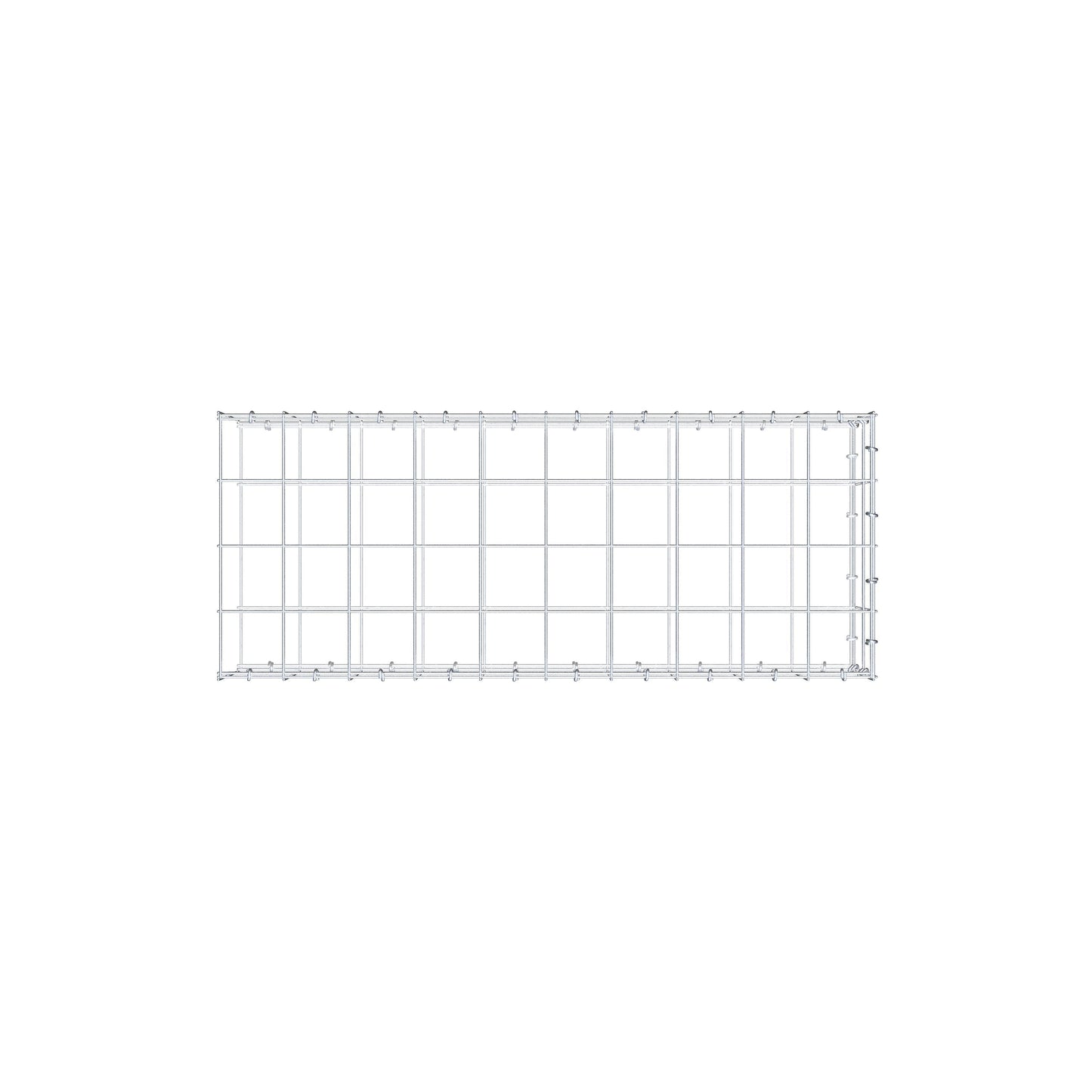 Mounted gabion type 2 100 cm x 20 cm x 40 cm (L x H x D), mesh size 10 cm x 10 cm, C-ring