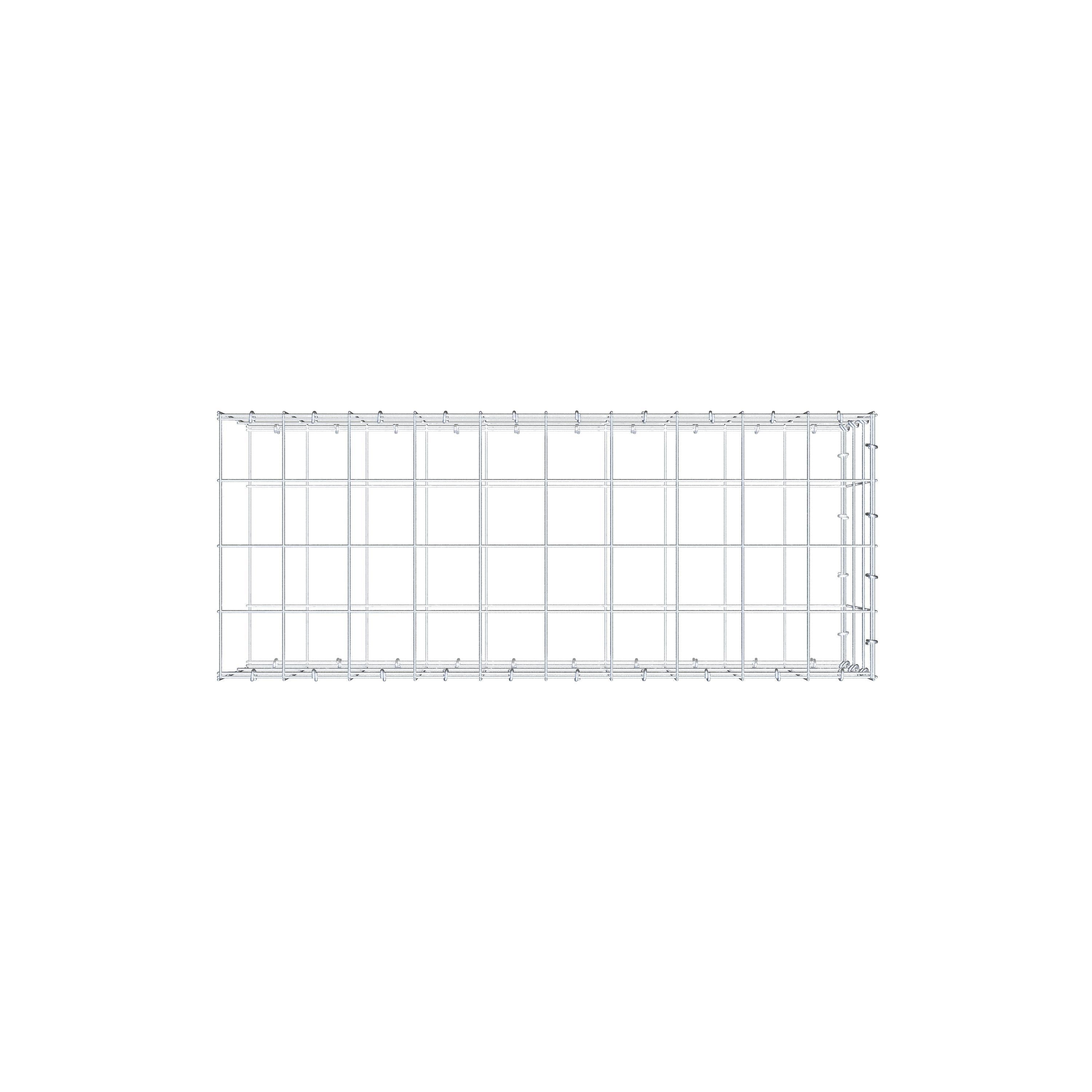 Schanskorf type 2 100 cm x 30 cm x 40 cm (L x H x D), maaswijdte 10 cm x 10 cm, C-ring