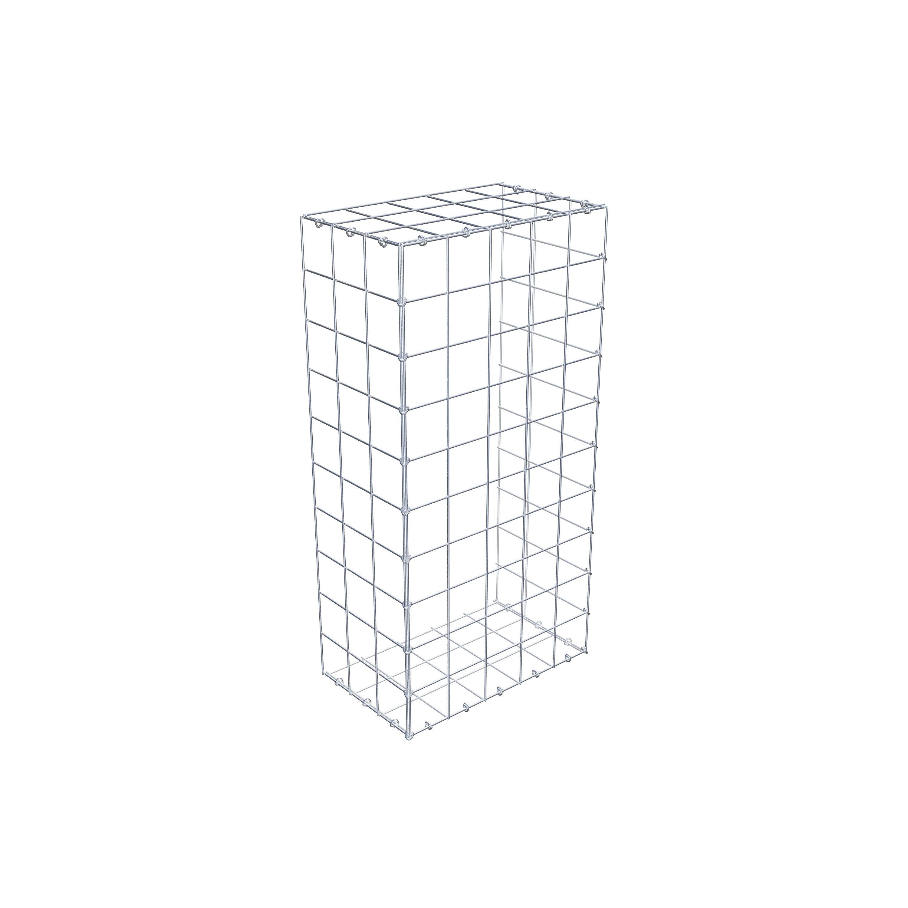 Monteret gabion type 2 100 cm x 30 cm x 50 cm (L x H x D), maskestørrelse 10 cm x 10 cm, C-ring