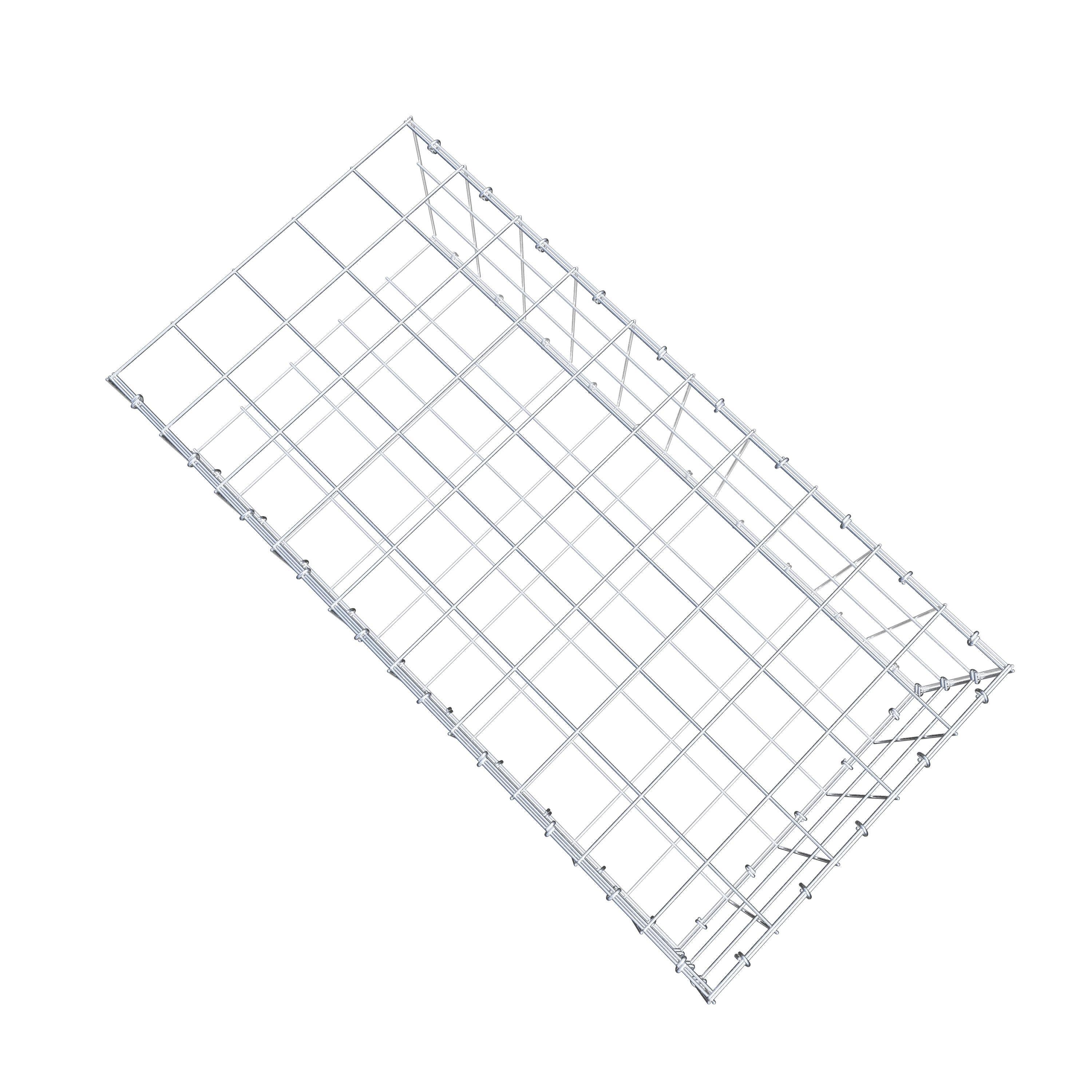 Monteret gabion type 2 100 cm x 30 cm x 50 cm (L x H x D), maskestørrelse 10 cm x 10 cm, C-ring