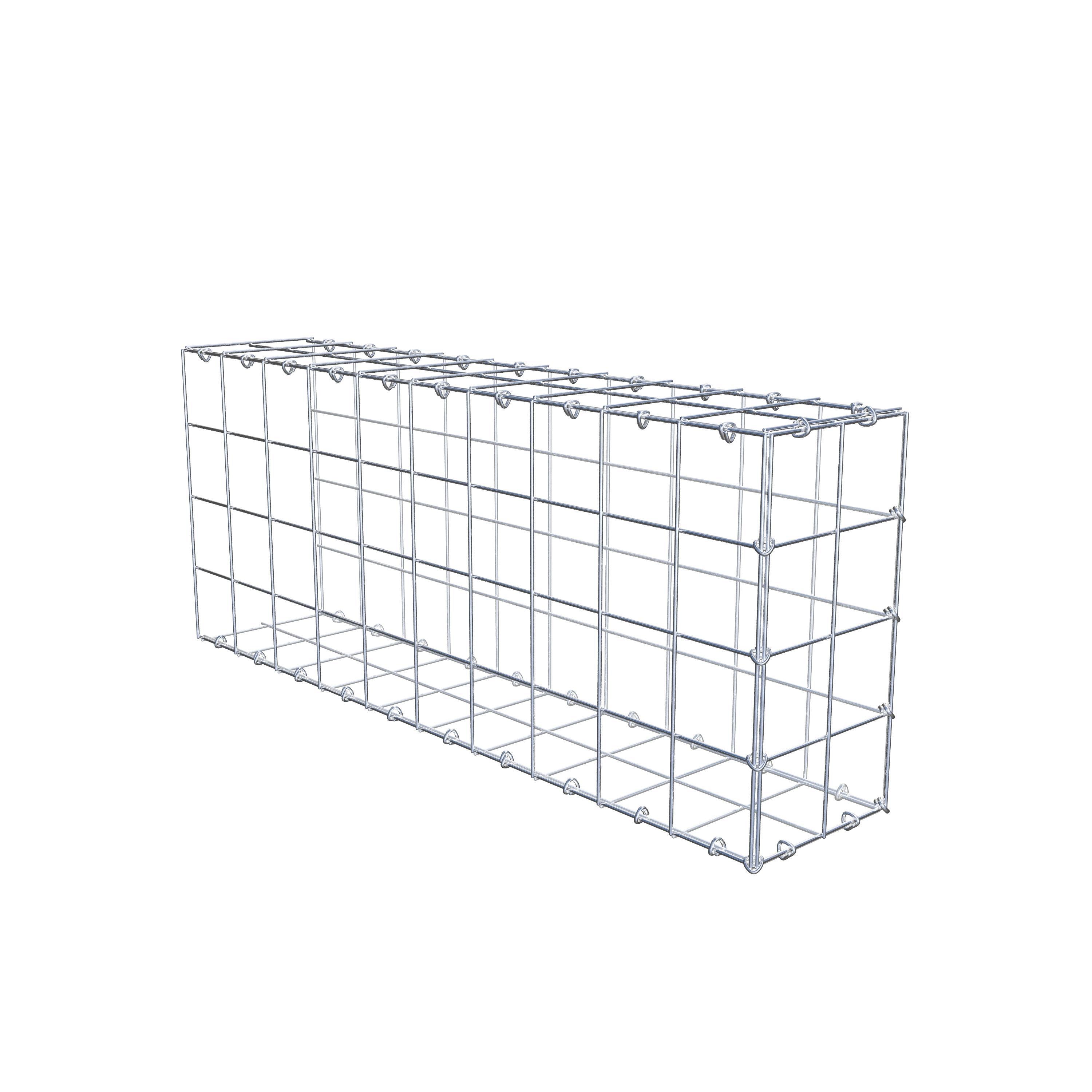 Monteret gabion type 2 100 cm x 40 cm x 20 cm (L x H x D), maskestørrelse 10 cm x 10 cm, C-ring