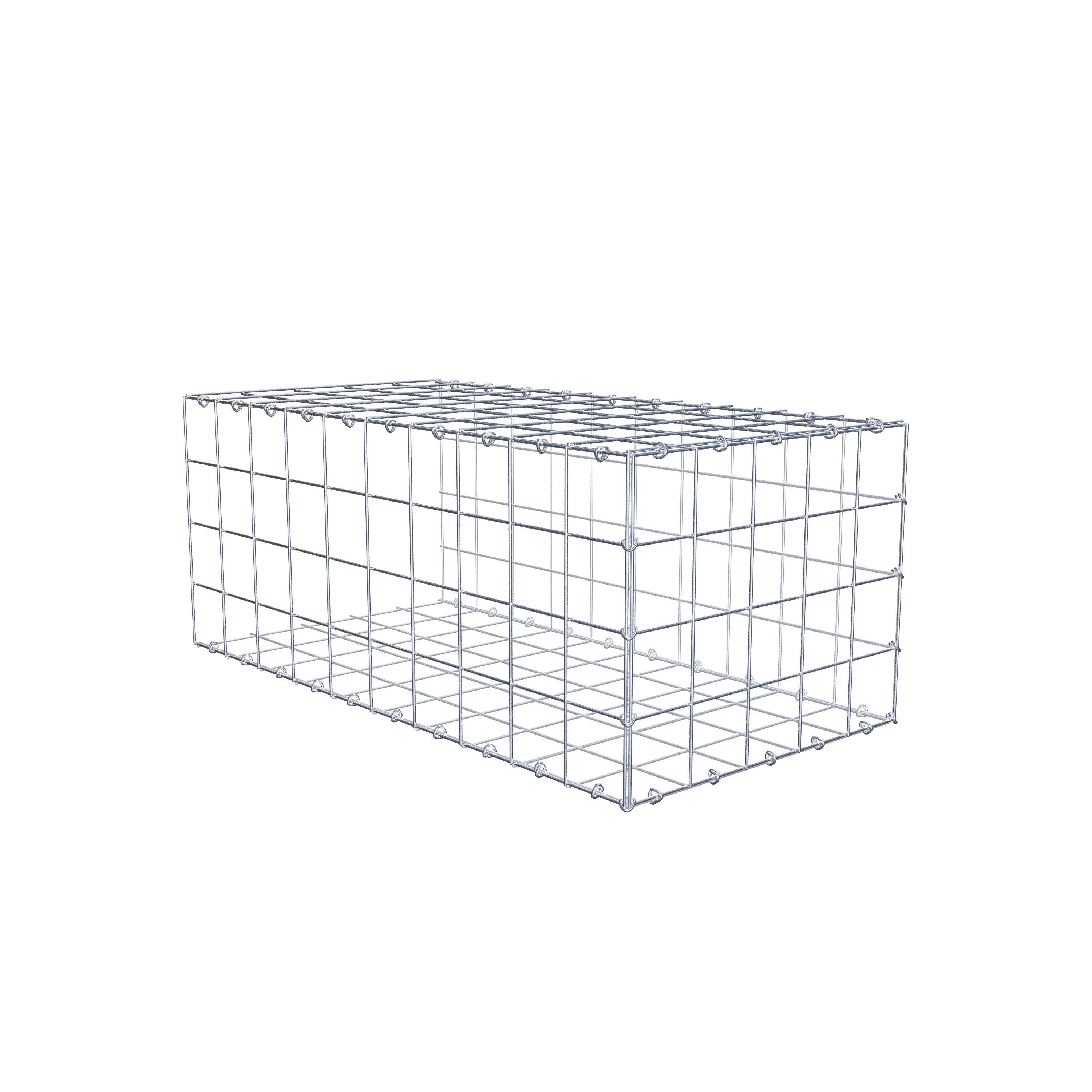 Type 2 oplegkorf 100 cm x 40 cm x 50 cm (L x H x D), maaswijdte 10 cm x 10 cm, C-ring
