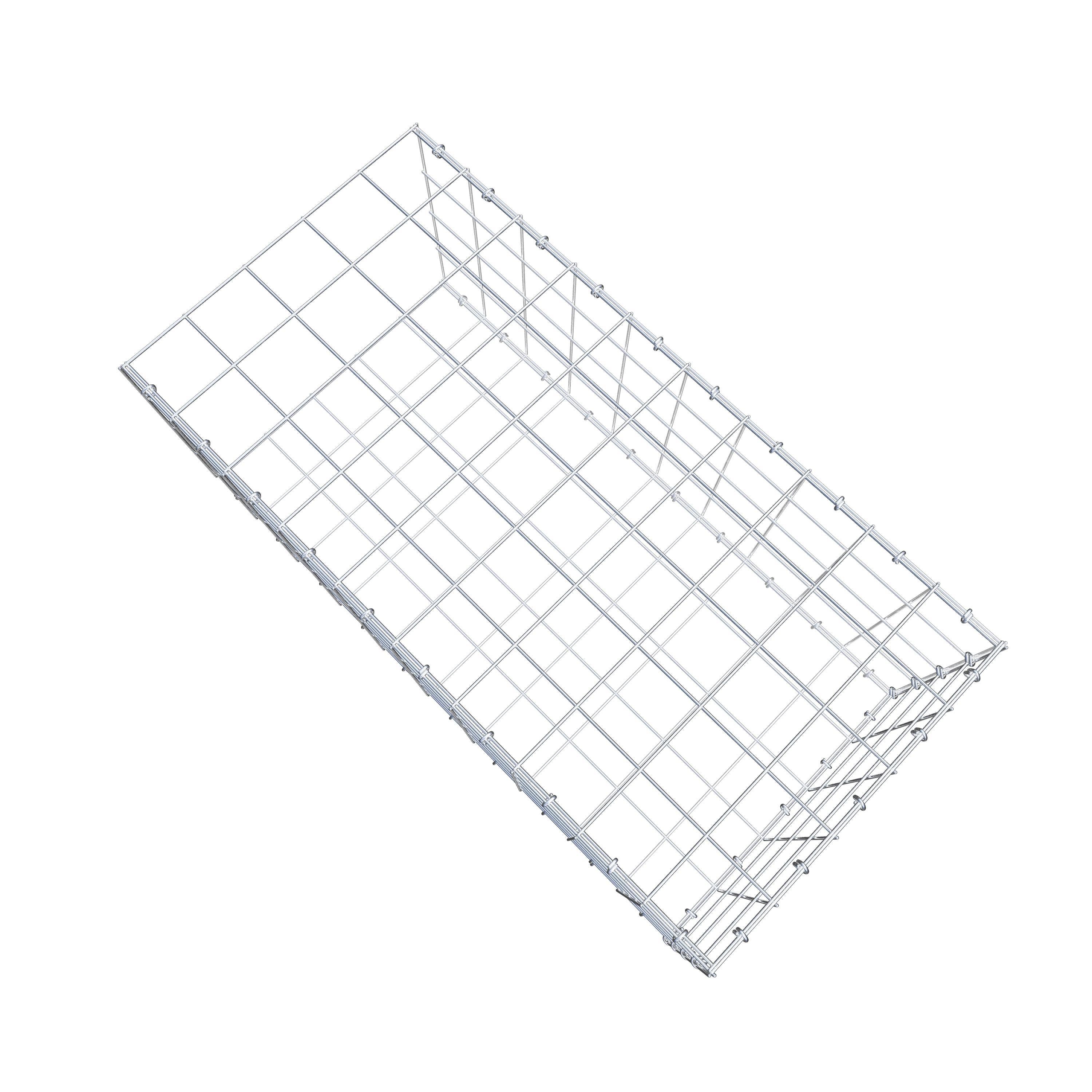 Type 2 oplegkorf 100 cm x 40 cm x 50 cm (L x H x D), maaswijdte 10 cm x 10 cm, C-ring