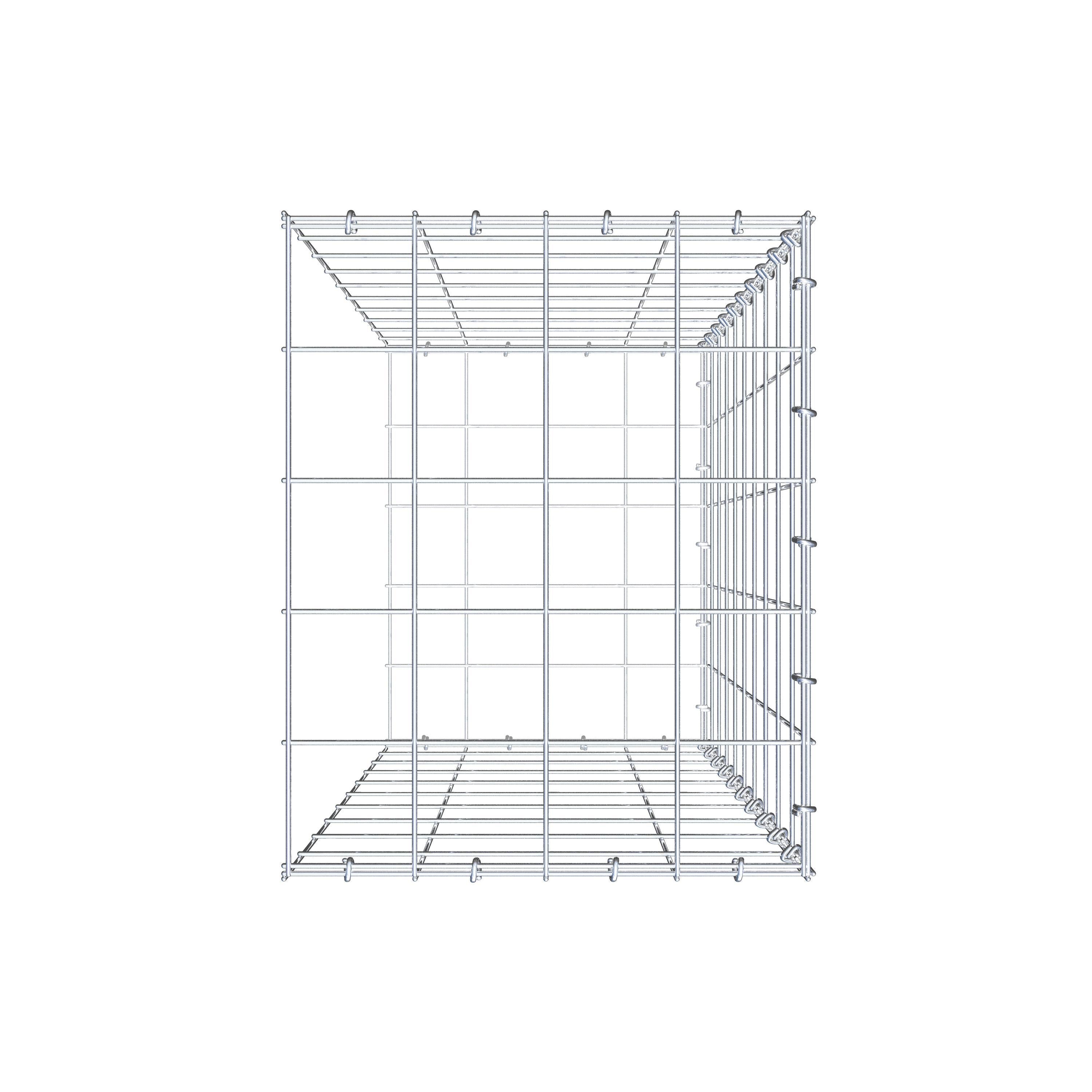 Type 2 oplegkorf 100 cm x 40 cm x 50 cm (L x H x D), maaswijdte 10 cm x 10 cm, C-ring