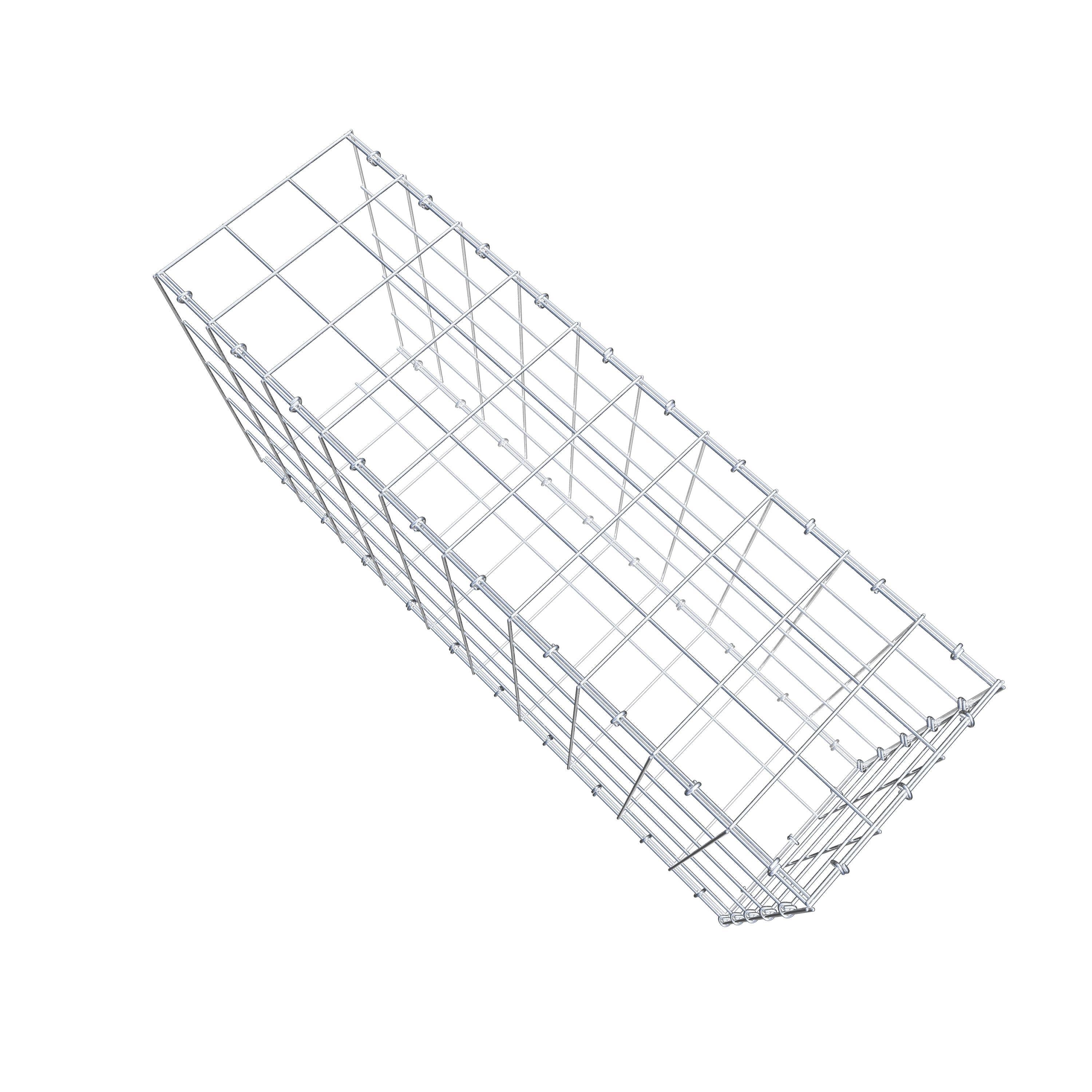 Monteret gabion type 2 100 cm x 50 cm x 30 cm (L x H x D), maskestørrelse 10 cm x 10 cm, C-ring