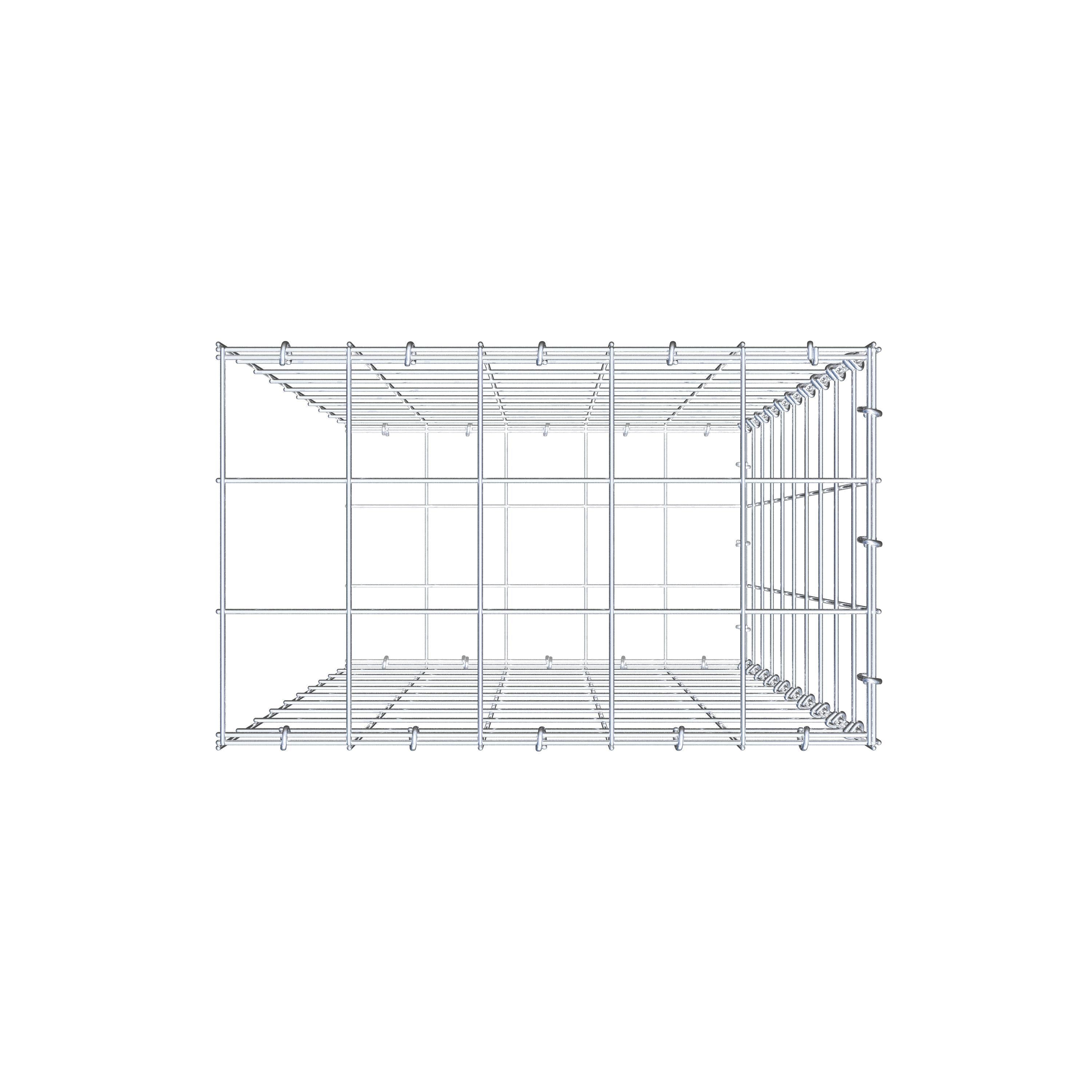 Schanskorf type 2 100 cm x 50 cm x 30 cm (L x H x D), maaswijdte 10 cm x 10 cm, C-ring