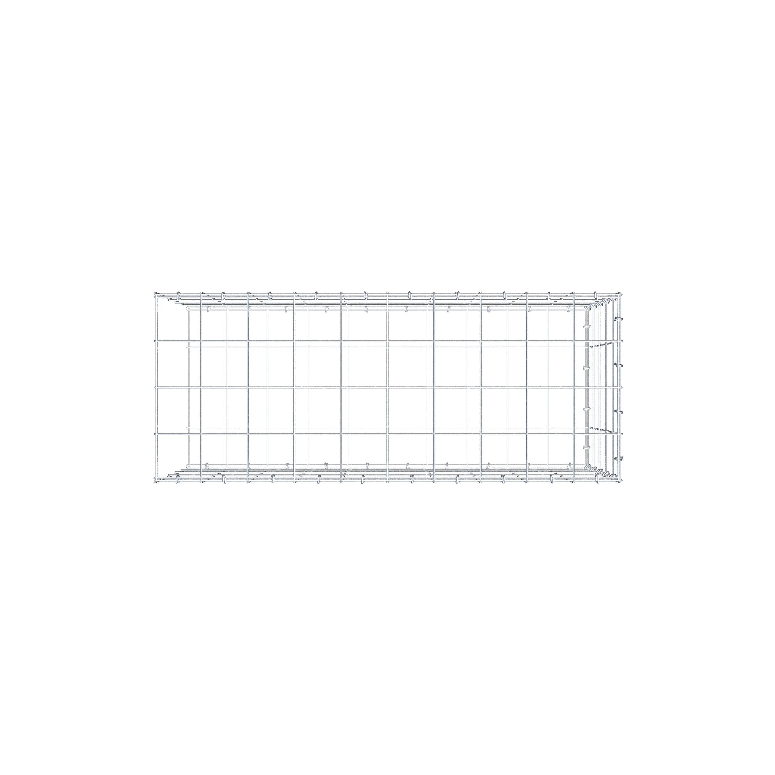 Anbaugabione Typ 2 100 cm x 50 cm x 40 cm (L x H x T), Maschenweite 10 cm x 10 cm, C-Ring