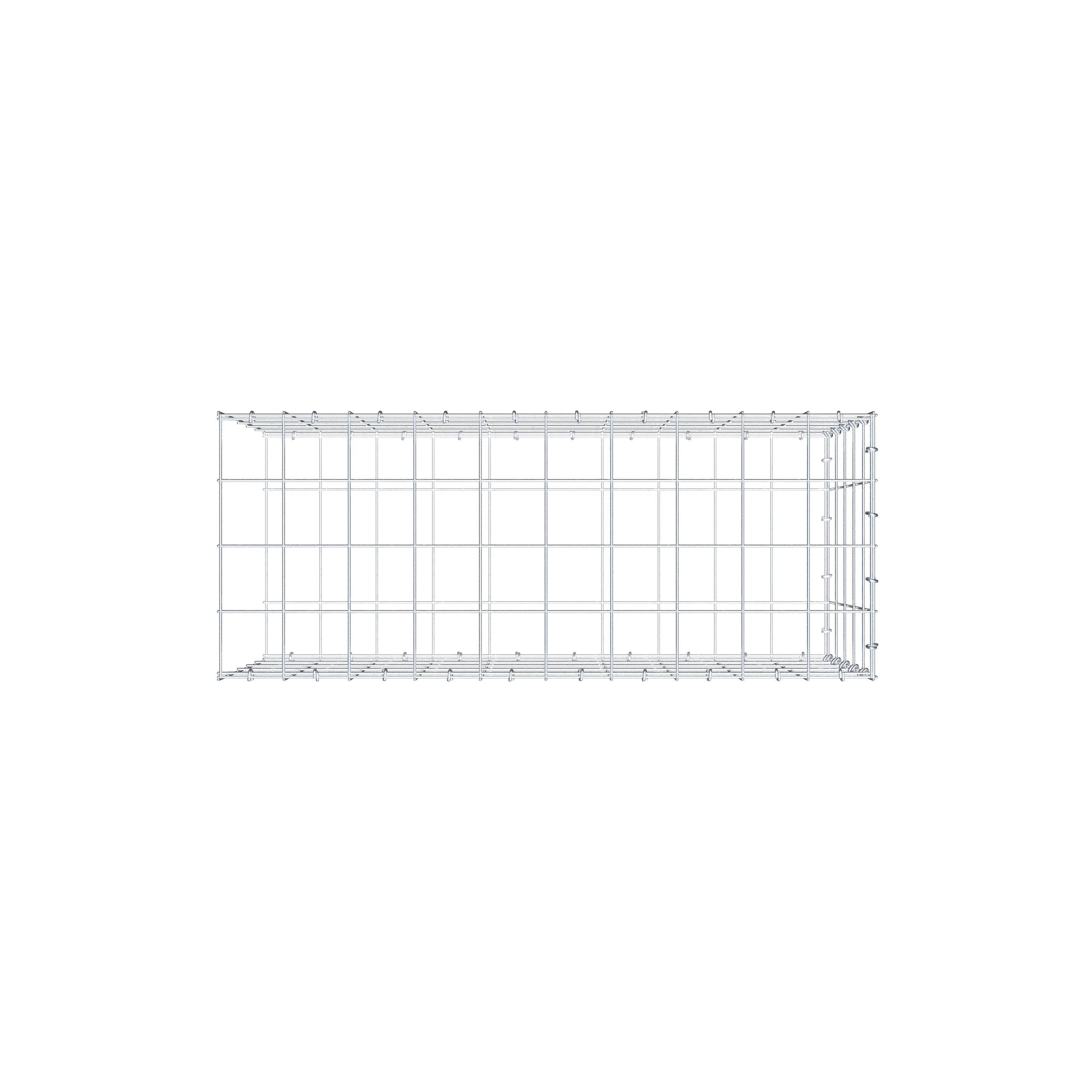 Schanskorf type 2 100 cm x 50 cm x 40 cm (L x H x D), maaswijdte 10 cm x 10 cm, C-ring