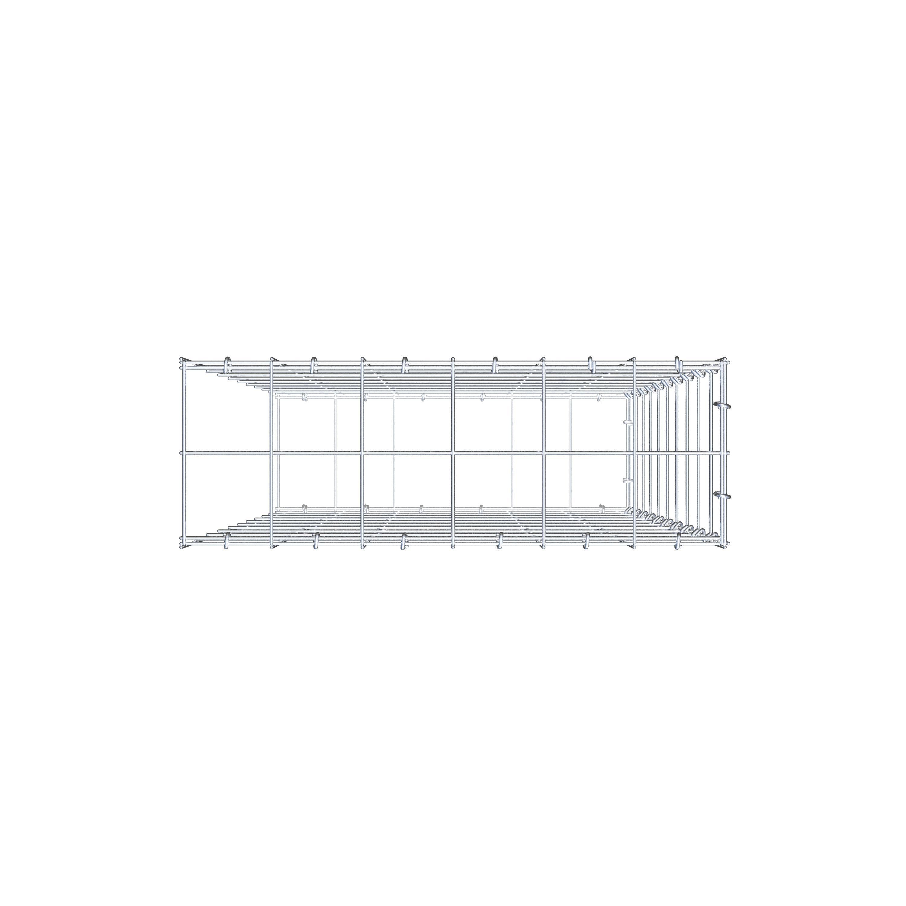 Mounted gabion type 2 100 cm x 60 cm x 20 cm (L x H x D), mesh size 10 cm x 10 cm, C-ring