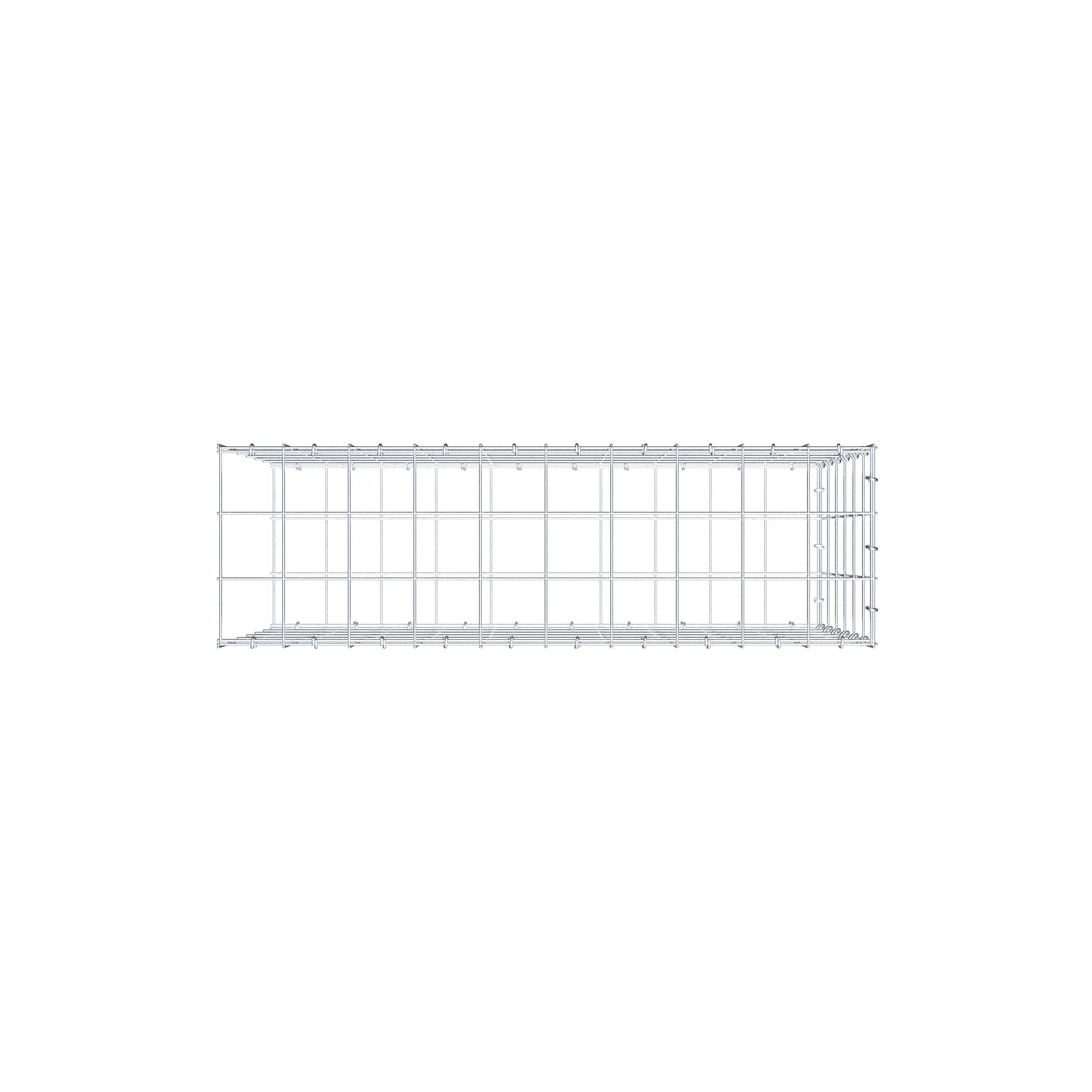 Schanskorf type 2 100 cm x 60 cm x 30 cm (L x H x D), maaswijdte 10 cm x 10 cm, C-ring