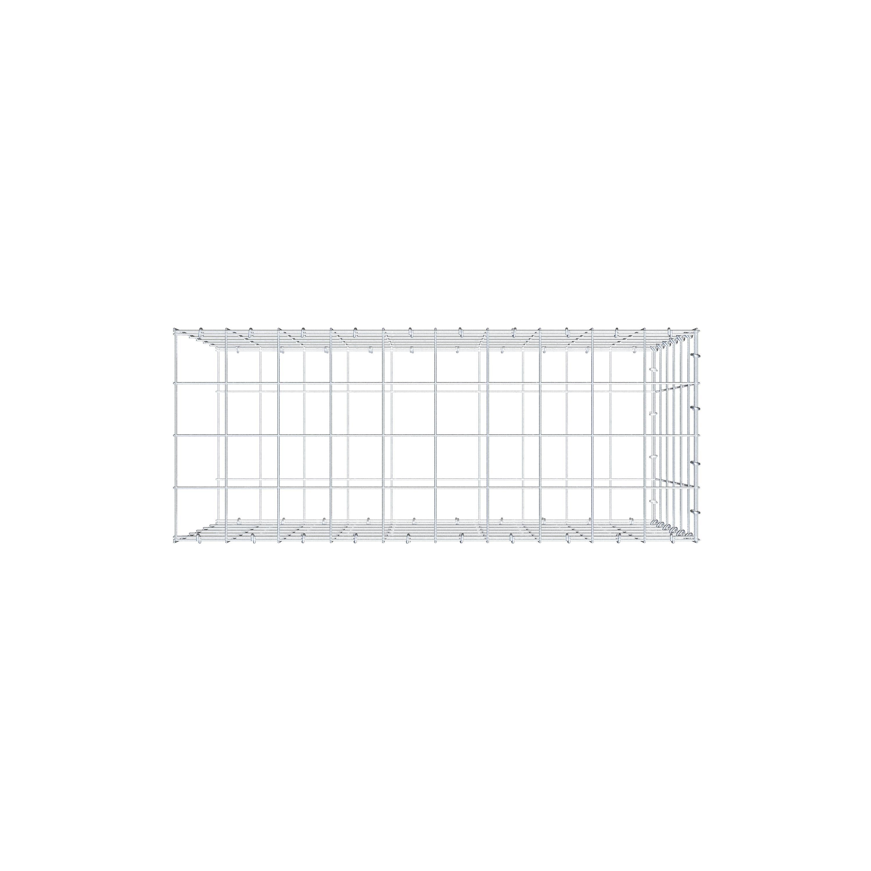 Gabião Tipo 2 100 cm x 60 cm x 40 cm (C x A x P), malhagem 10 cm x 10 cm, anel C