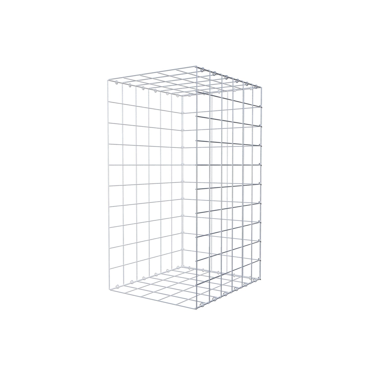 Monteret gabion type 2 100 cm x 60 cm x 50 cm (L x H x D), maskestørrelse 10 cm x 10 cm, C-ring