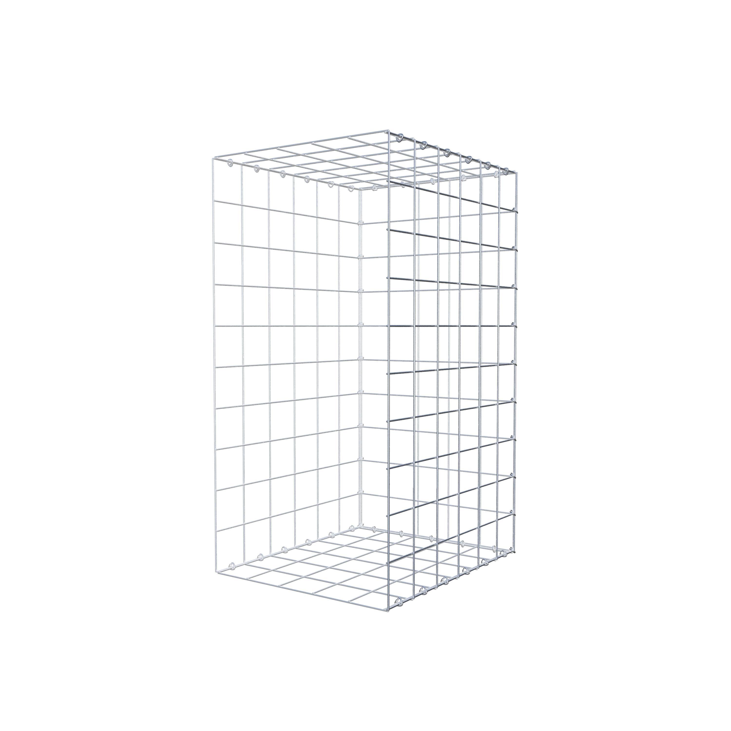 Monteret gabion type 2 100 cm x 60 cm x 50 cm (L x H x D), maskestørrelse 10 cm x 10 cm, C-ring