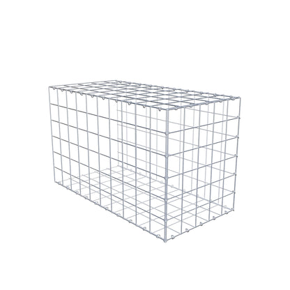 Monteret gabion type 2 100 cm x 60 cm x 50 cm (L x H x D), maskestørrelse 10 cm x 10 cm, C-ring