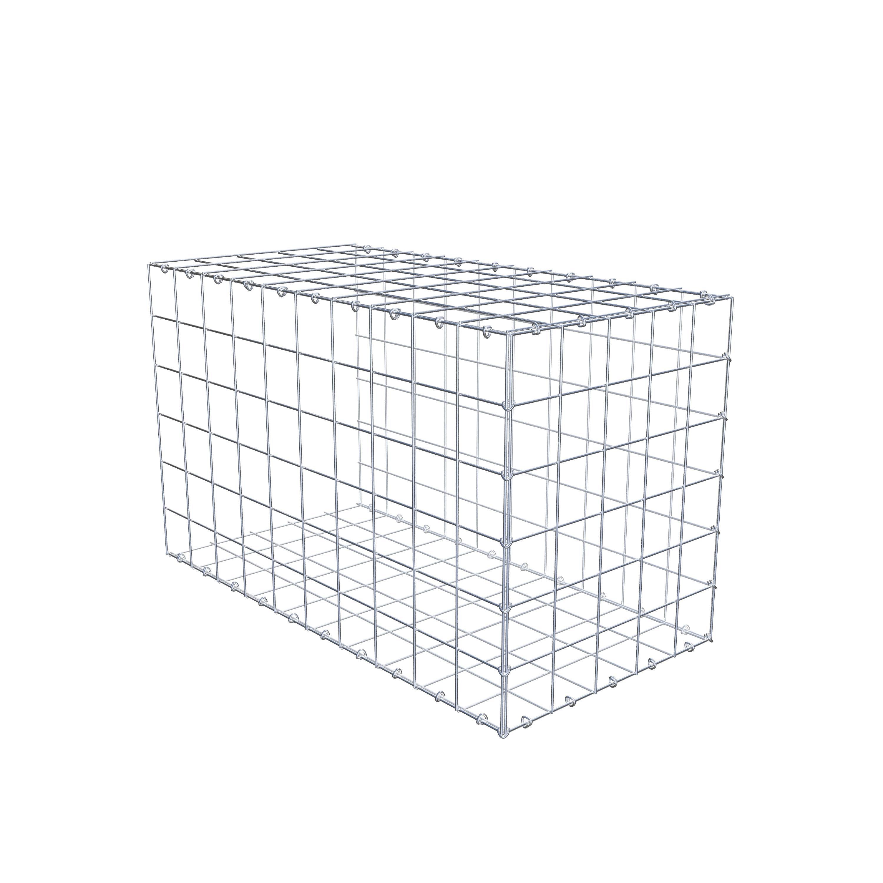 Monteret gabion type 2 100 cm x 60 cm x 50 cm (L x H x D), maskestørrelse 10 cm x 10 cm, C-ring