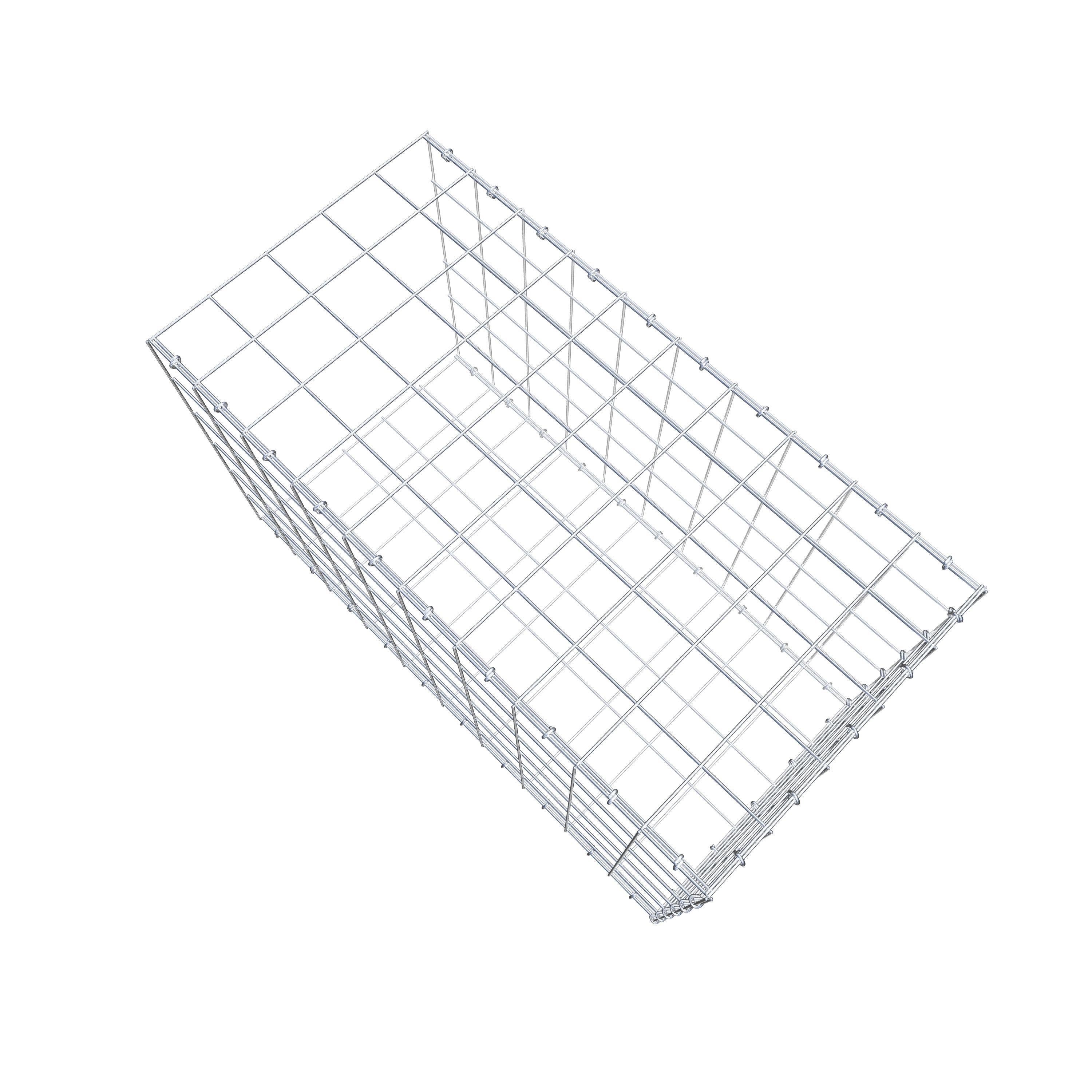 Monteret gabion type 2 100 cm x 60 cm x 50 cm (L x H x D), maskestørrelse 10 cm x 10 cm, C-ring