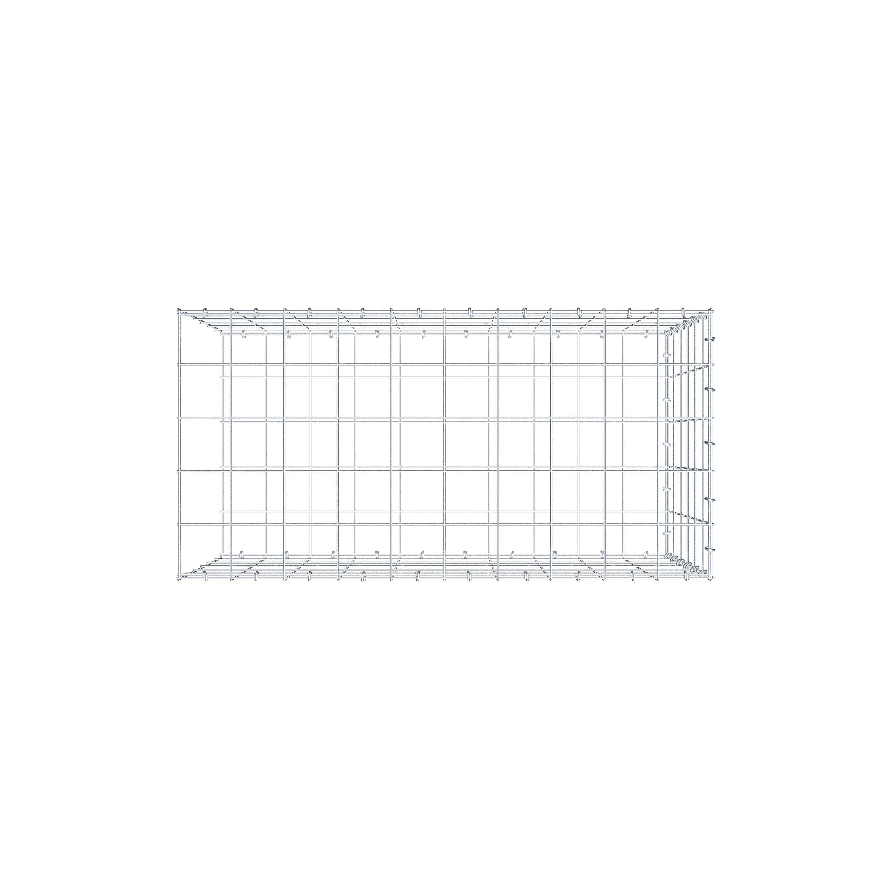 Schanskorf type 2 100 cm x 60 cm x 50 cm (L x H x D), maaswijdte 10 cm x 10 cm, C-ring