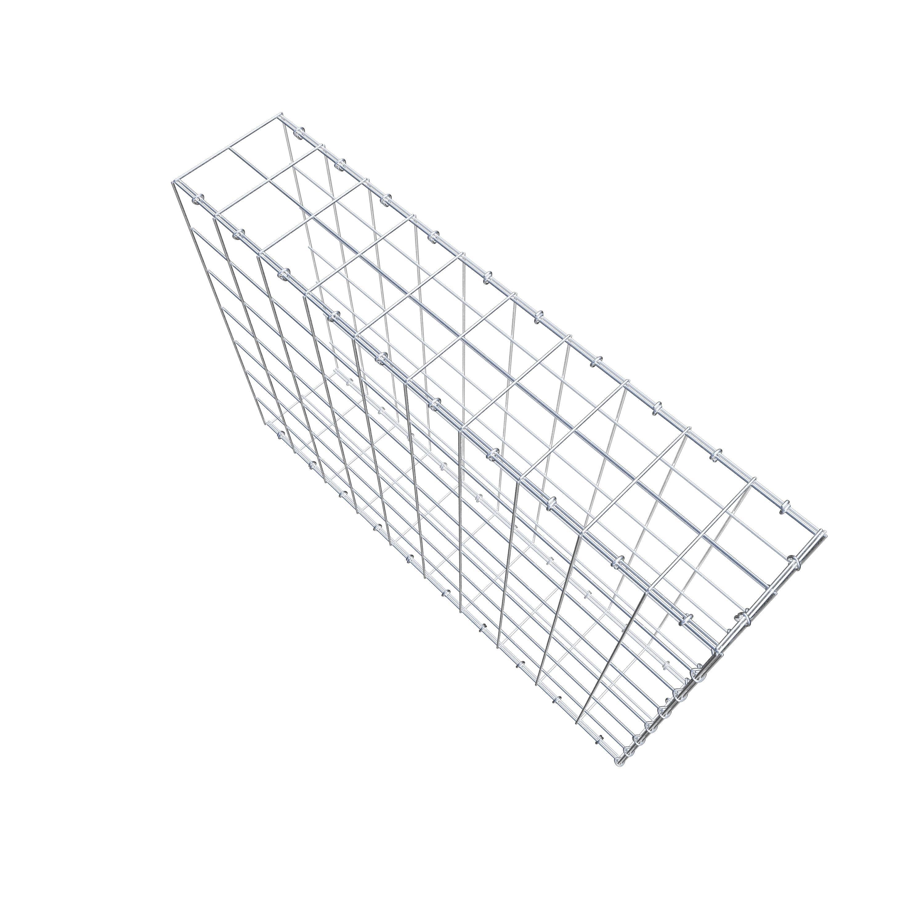 Monteret gabion type 2 100 cm x 70 cm x 20 cm (L x H x D), maskestørrelse 10 cm x 10 cm, C-ring