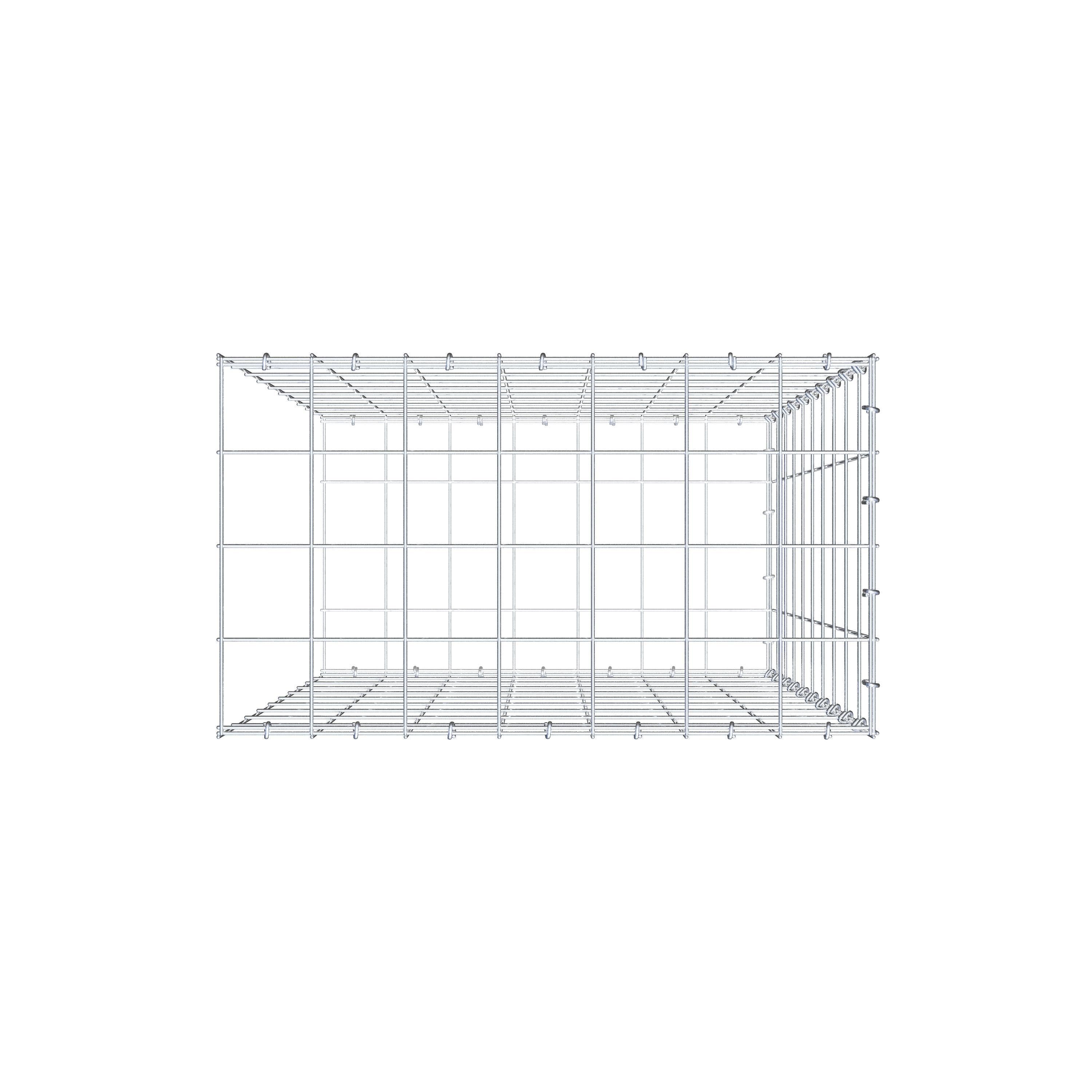 Schanskorf type 2 100 cm x 70 cm x 40 cm (L x H x D), maaswijdte 10 cm x 10 cm, C-ring