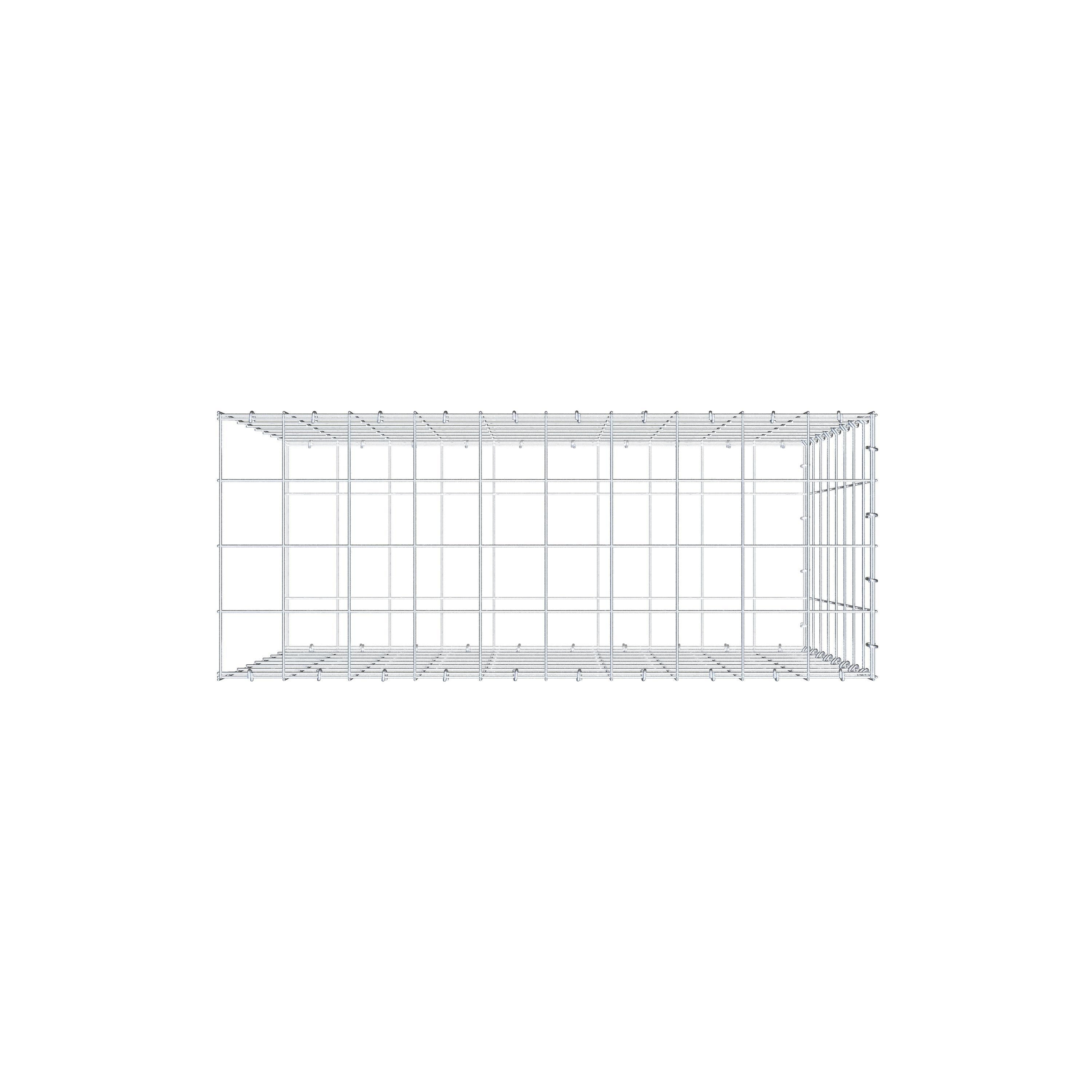 Schanskorf type 2 100 cm x 80 cm x 40 cm (L x H x D), maaswijdte 10 cm x 10 cm, C-ring