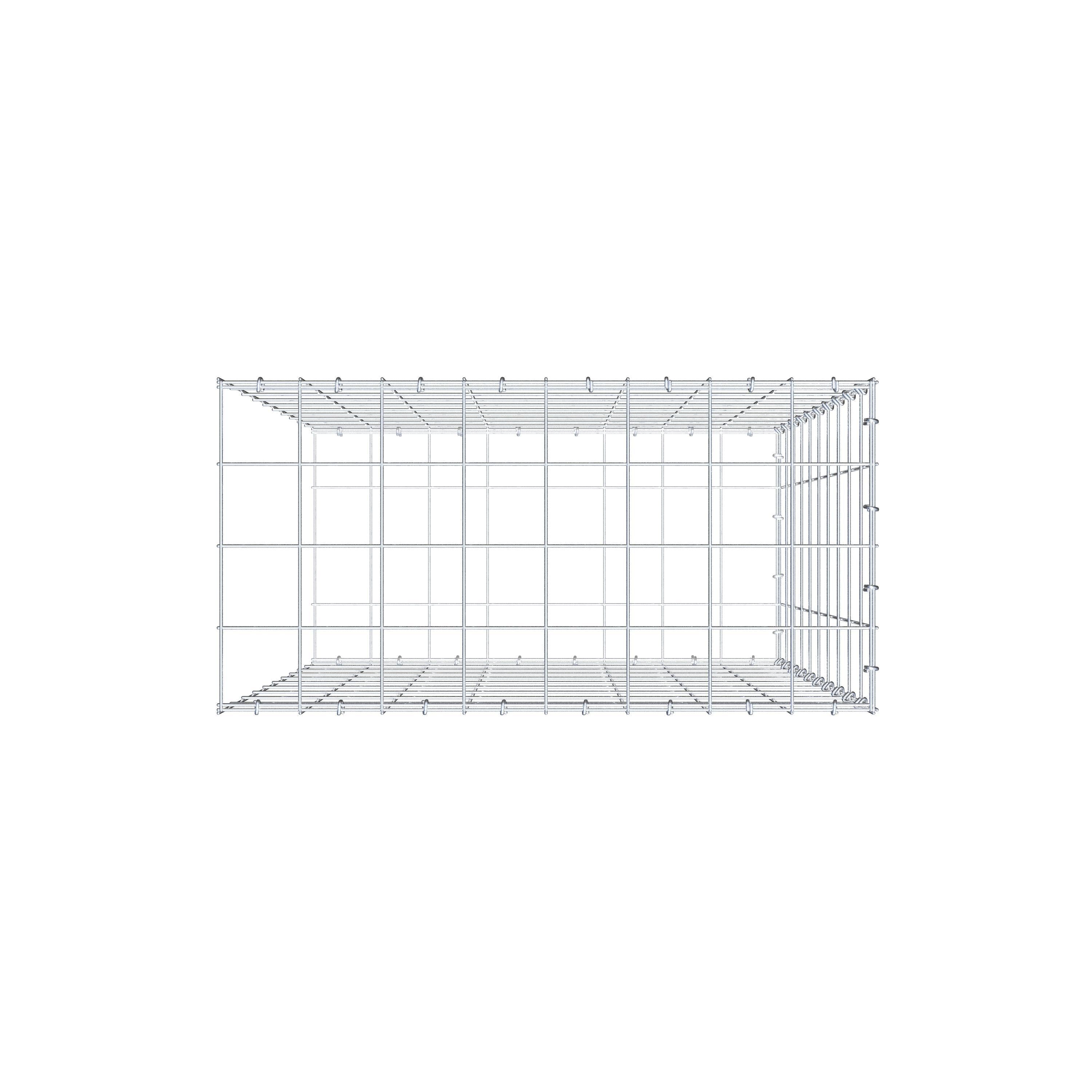 Schanskorf type 2 100 cm x 80 cm x 40 cm (L x H x D), maaswijdte 10 cm x 10 cm, C-ring