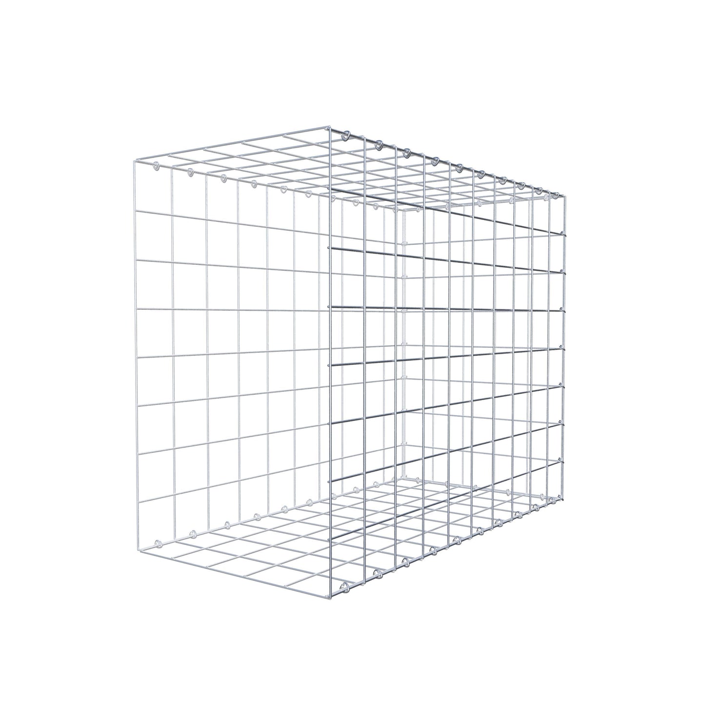 Typ 2 påbyggnadsgabion 100 cm x 80 cm x 50 cm (L x H x D), maskstorlek 10 cm x 10 cm, C-ring